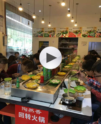 青島城陽時代廣場回轉(zhuǎn)小火鍋客戶案例