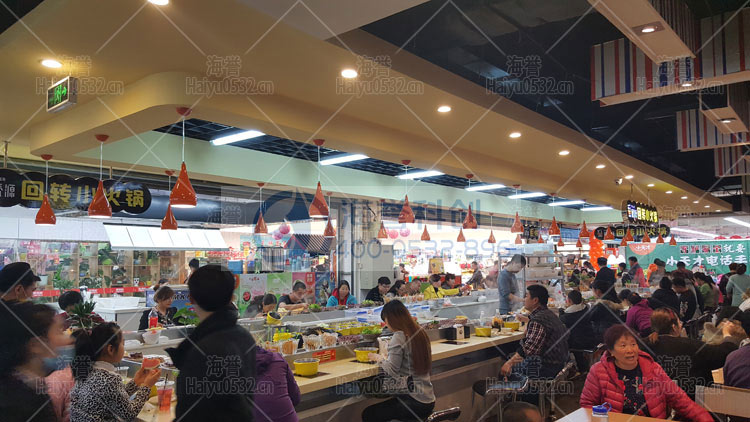 威海家家悅購物廣場匯香源回轉(zhuǎn)火鍋火爆實(shí)景