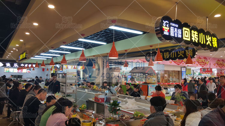 威海家家悅購物廣場匯香源回轉(zhuǎn)火鍋火爆實(shí)景