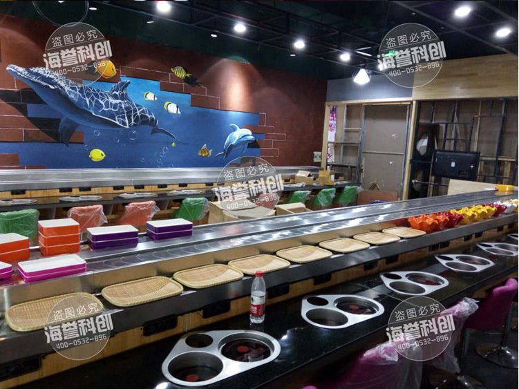 烏魯木齊涮烤一體旋轉火鍋設備安裝成功