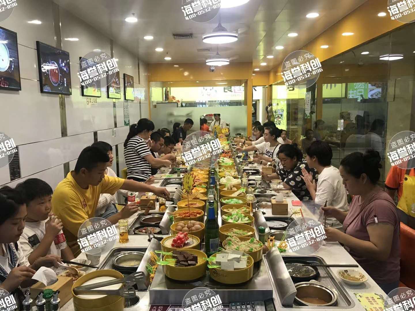 涮烤一體旋轉小火鍋設備