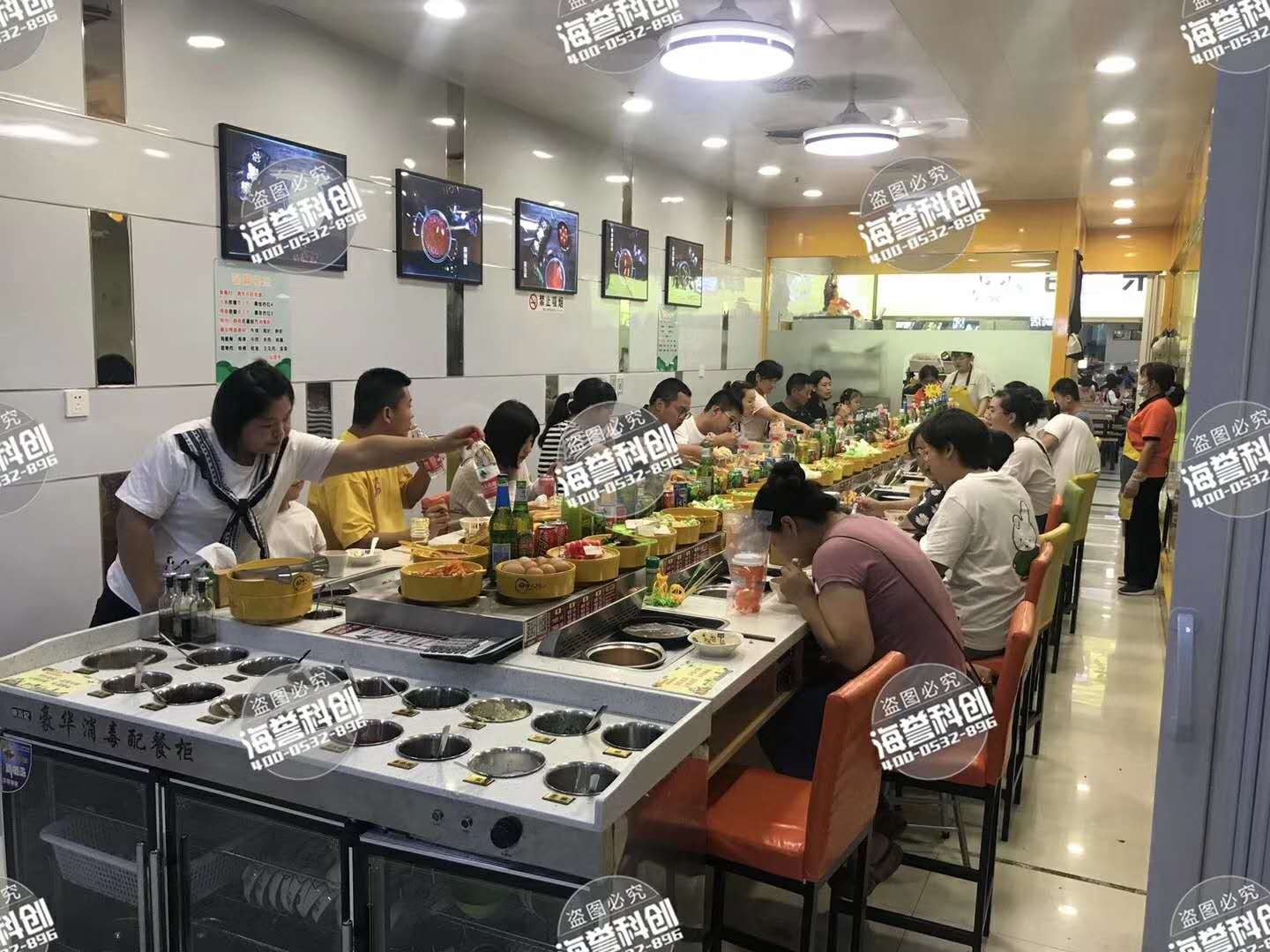 涮烤一體旋轉小火鍋設備