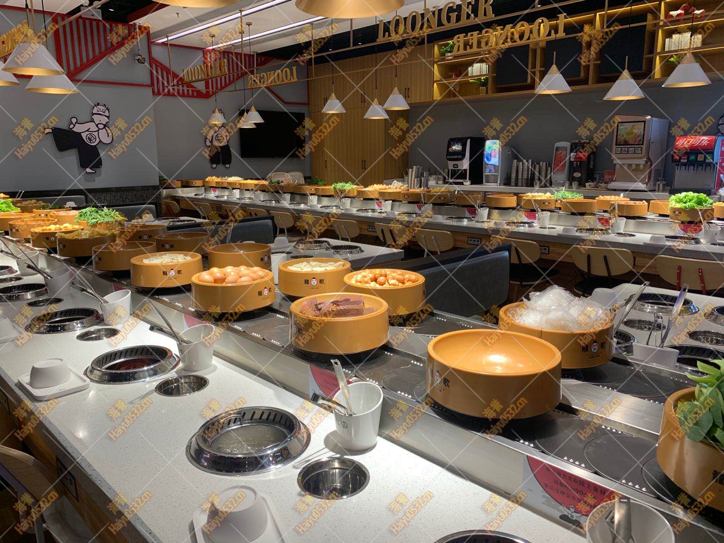 旋轉(zhuǎn)自助小火鍋單涮無煙