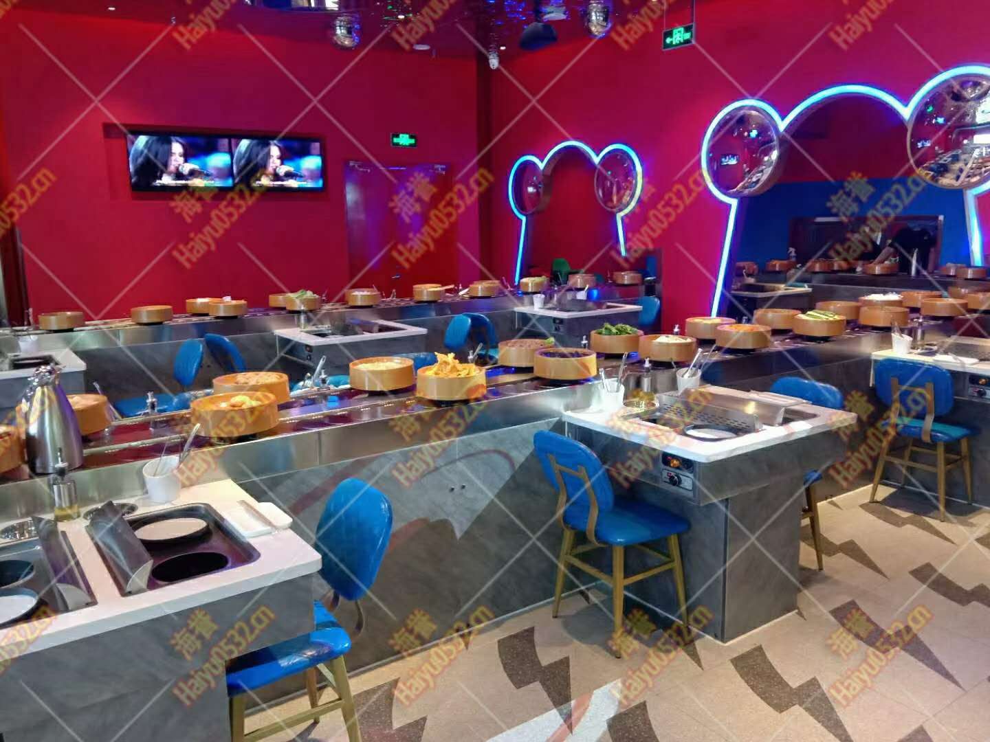 時尚酷炫無煙涮烤一體設備完工