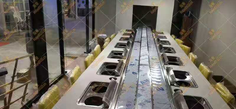 無煙涮烤一體旋轉小火鍋設備