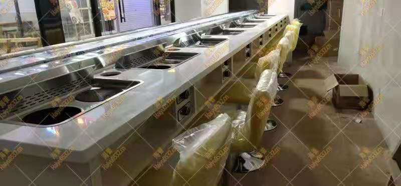 無煙涮烤一體旋轉小火鍋設備