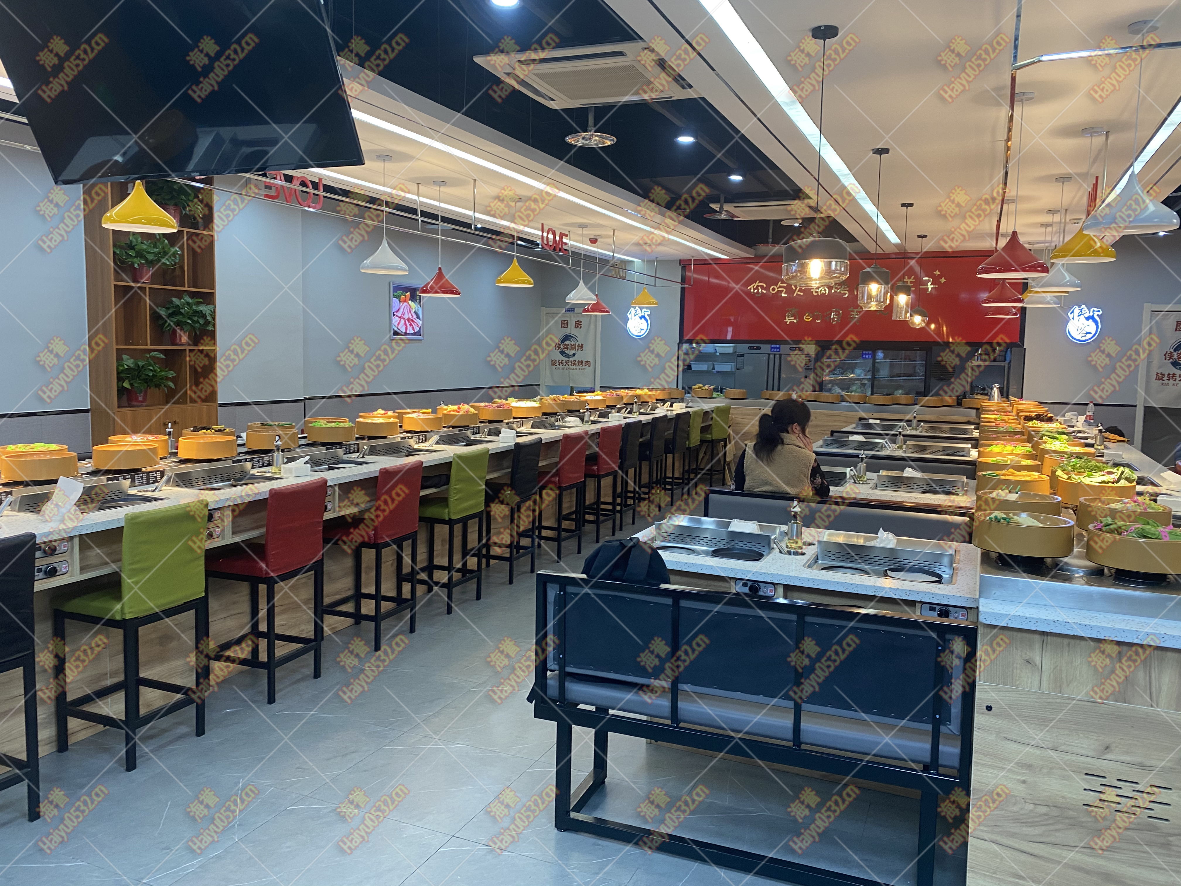 無煙旋轉小火鍋設備