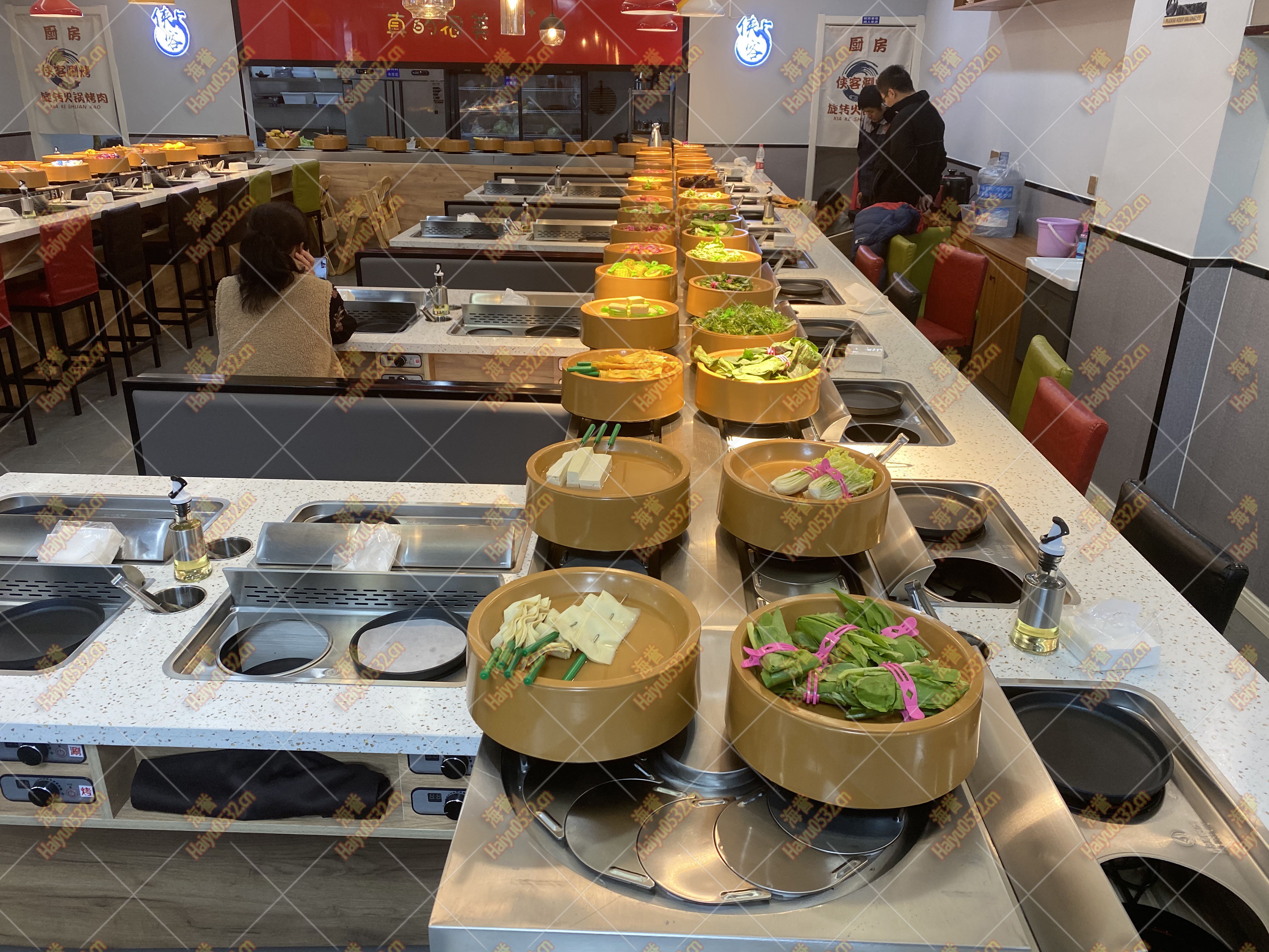 無煙旋轉小火鍋設備