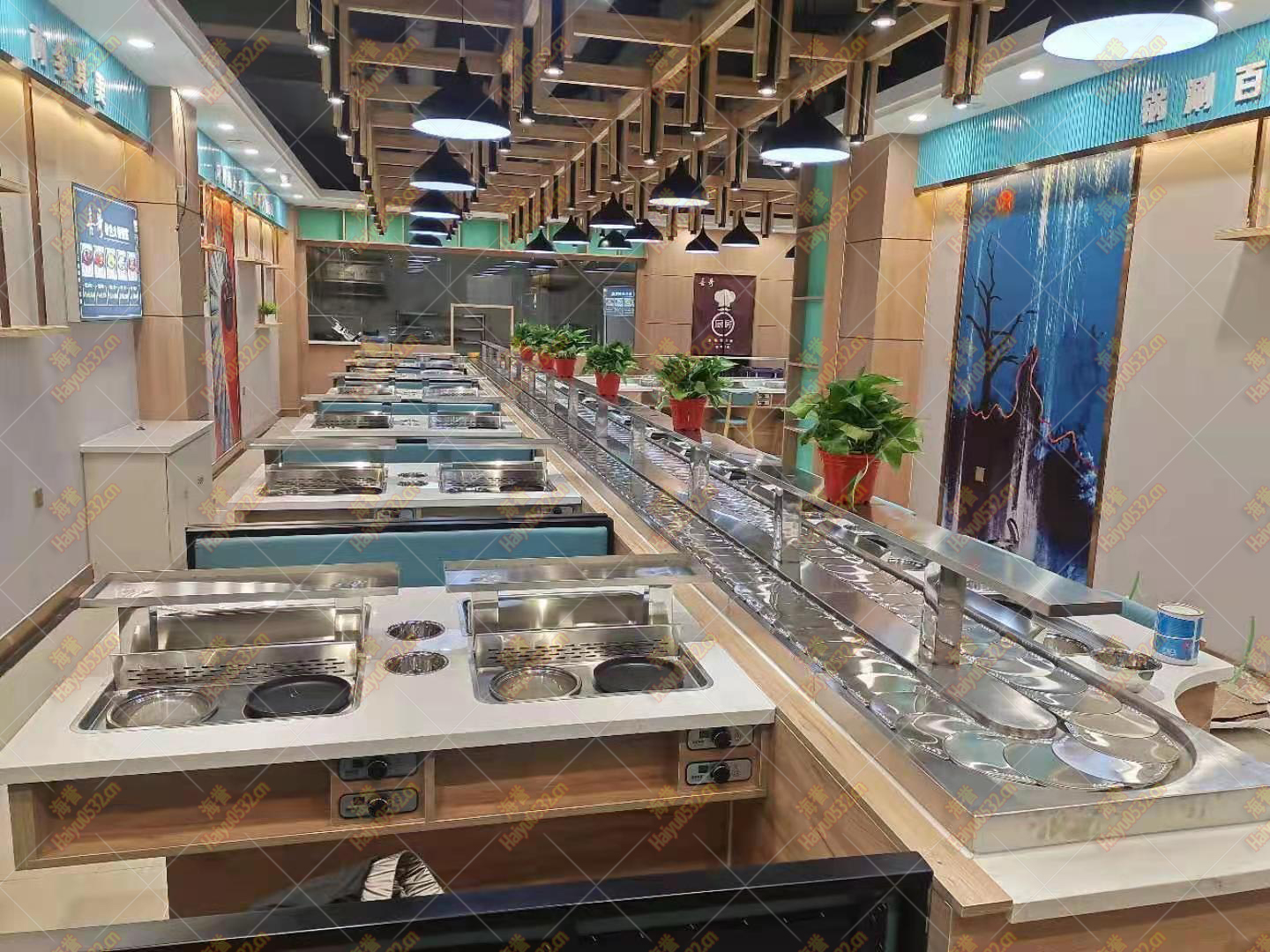 甘肅無煙涮烤旋轉(zhuǎn)小火鍋設(shè)備開業(yè)就緒