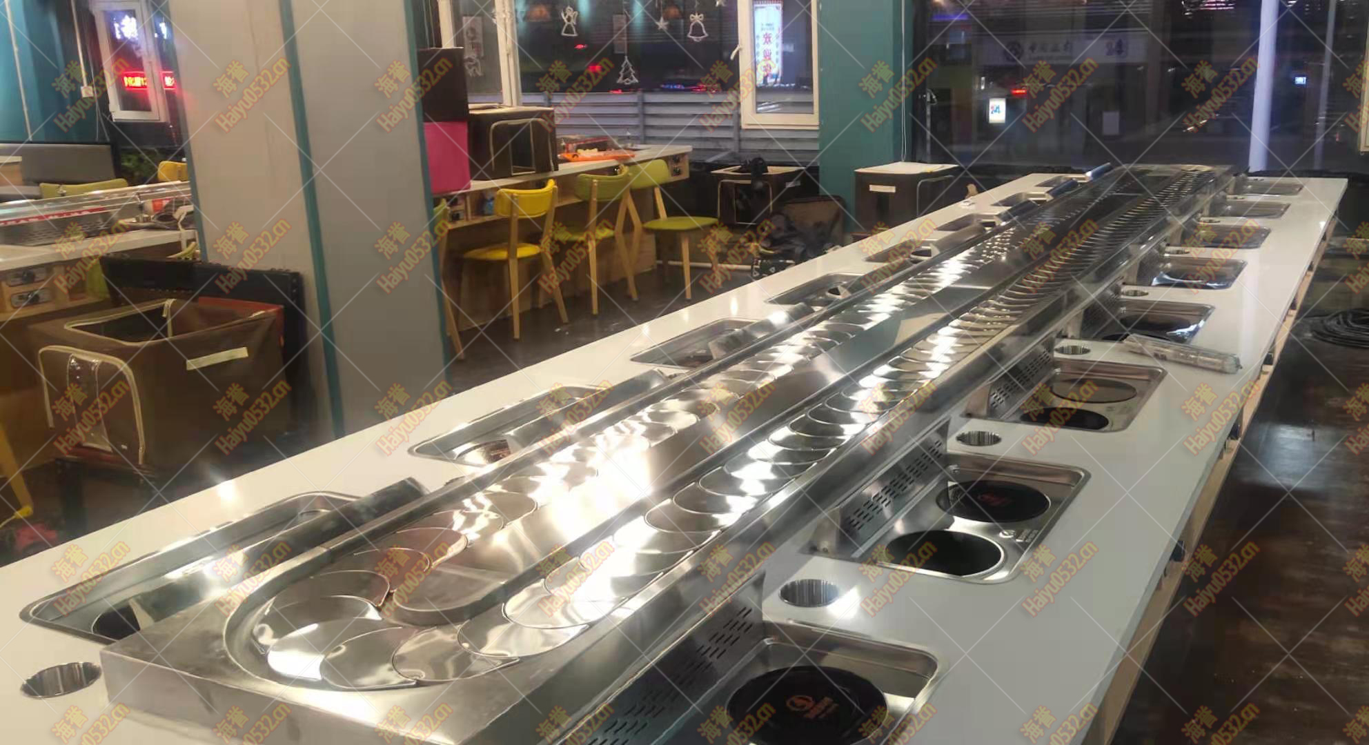 山西老客戶無煙涮烤旋轉(zhuǎn)小火鍋