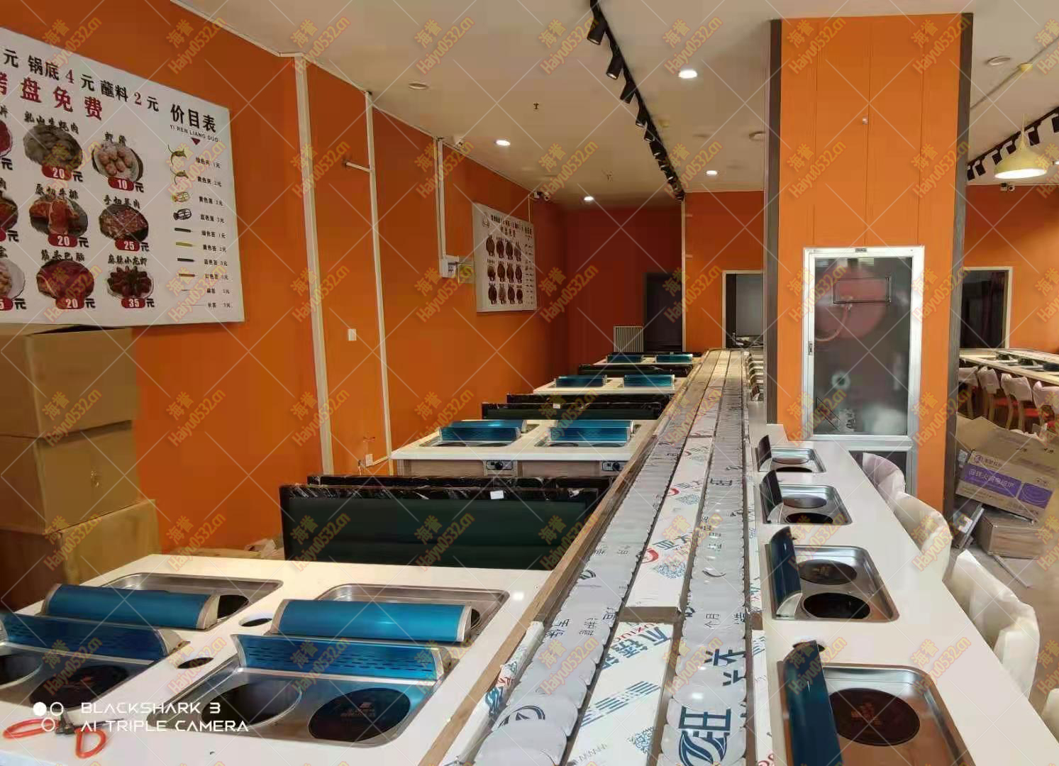 無(wú)煙涮烤旋轉(zhuǎn)小火鍋設(shè)備