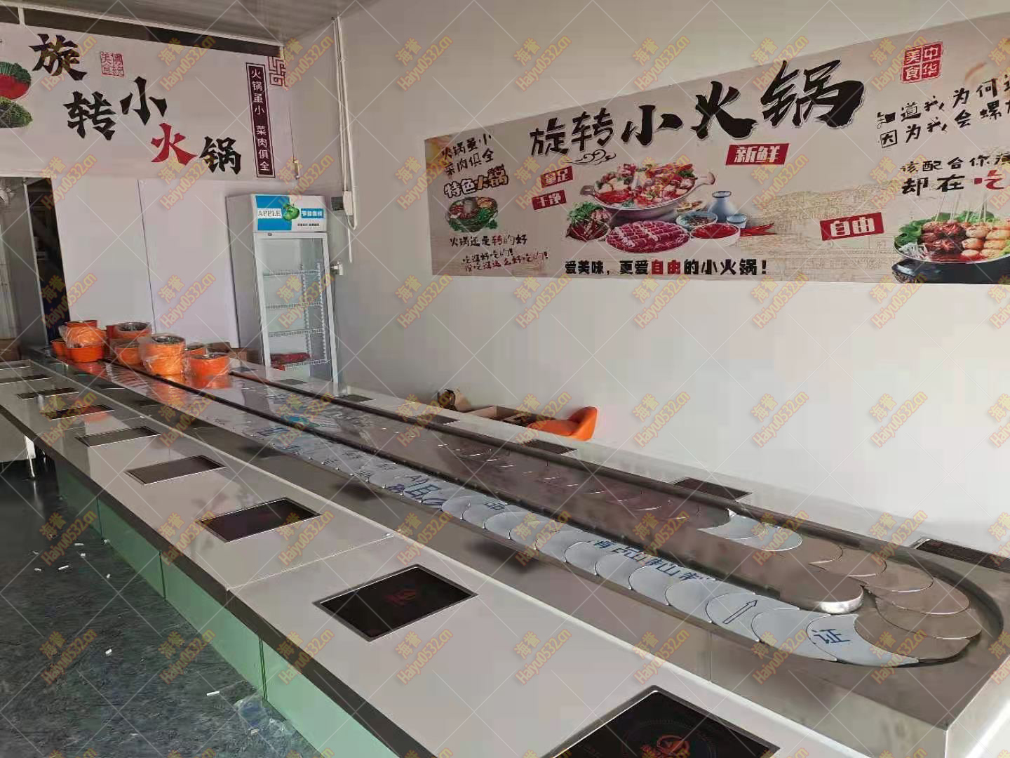 云南單涮旋轉小火鍋設備安裝完成