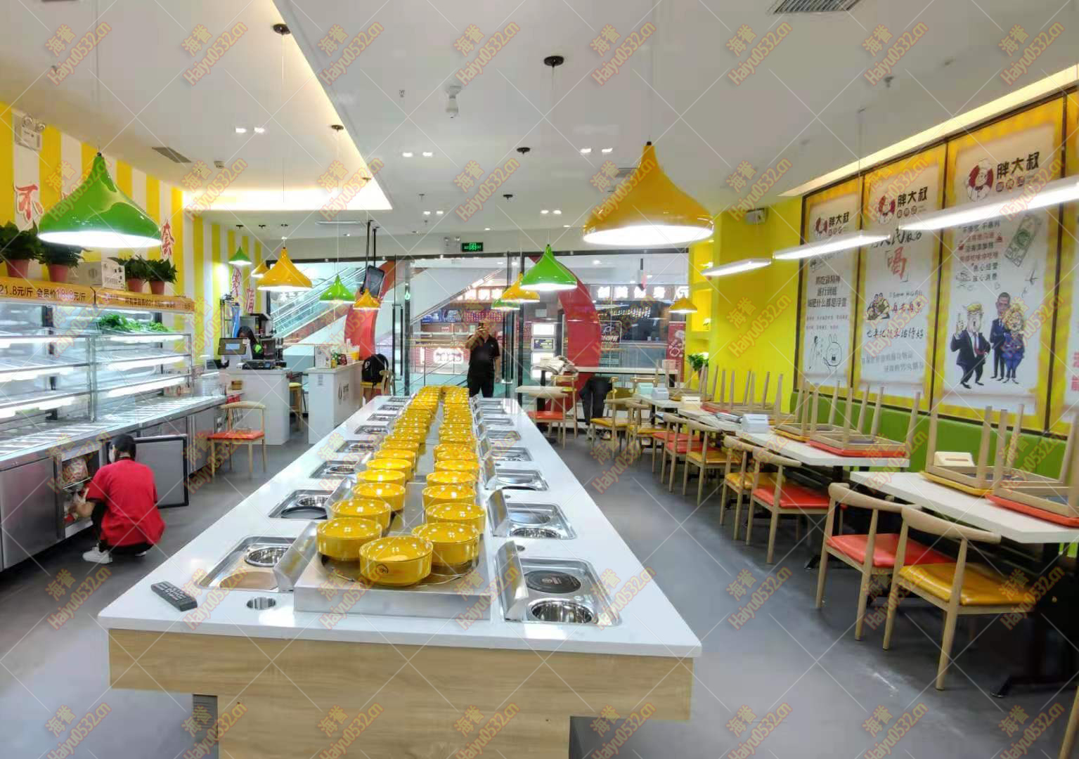 無(wú)煙涮烤旋轉(zhuǎn)小火鍋設(shè)備