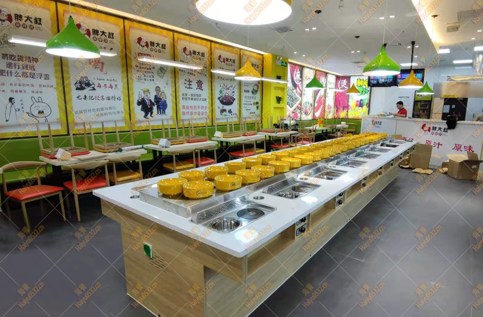 無(wú)煙涮烤旋轉(zhuǎn)小火鍋設(shè)備