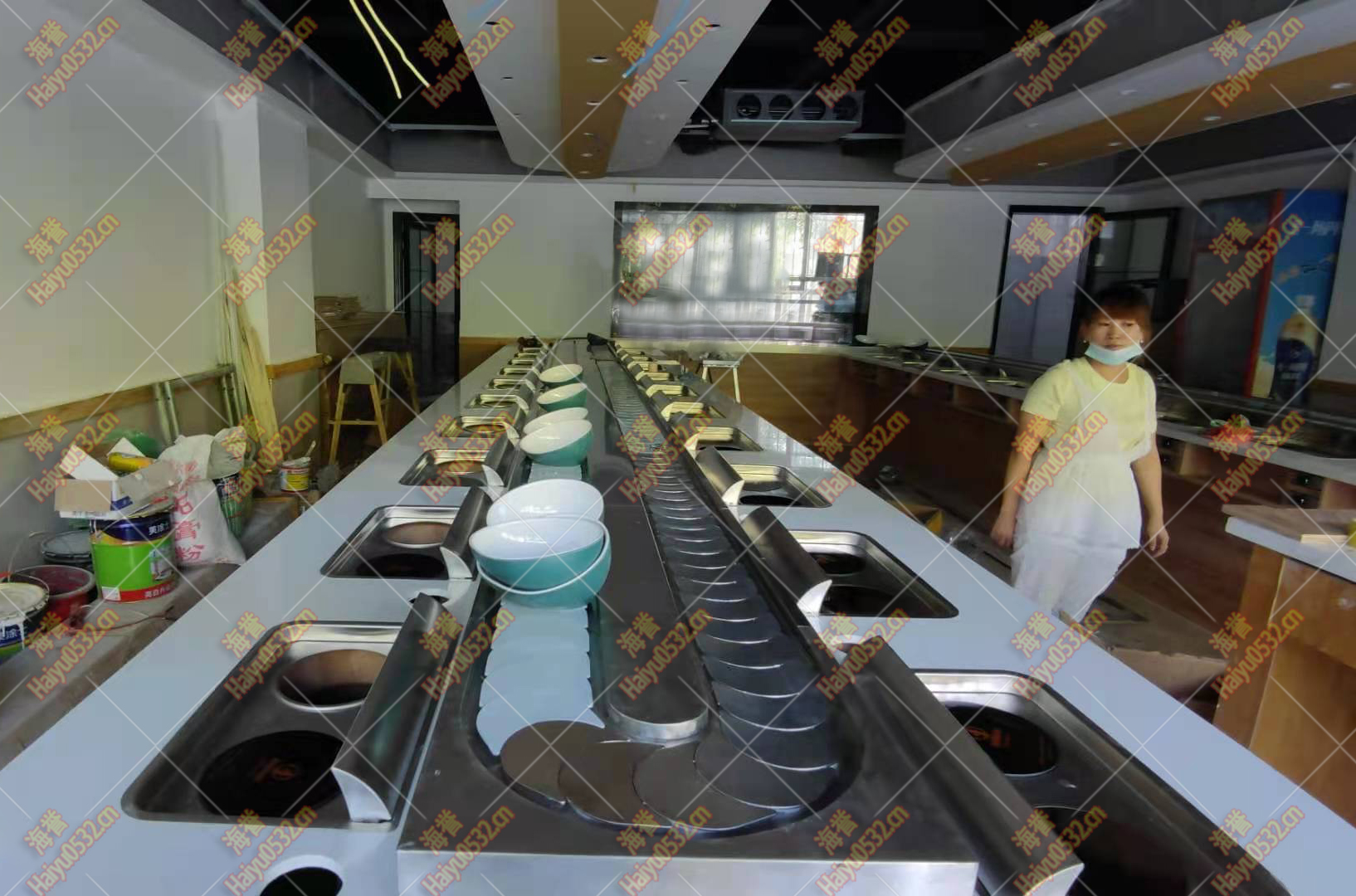 無煙涮烤旋轉(zhuǎn)小火鍋設備