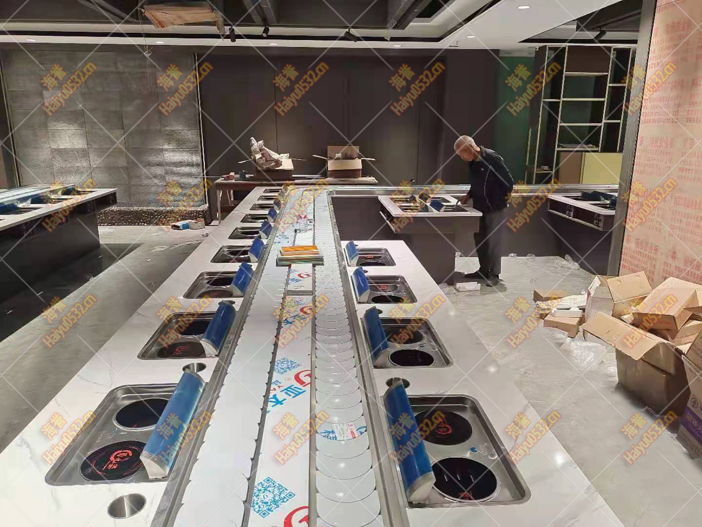 無煙涮烤旋轉(zhuǎn)小火鍋設(shè)備