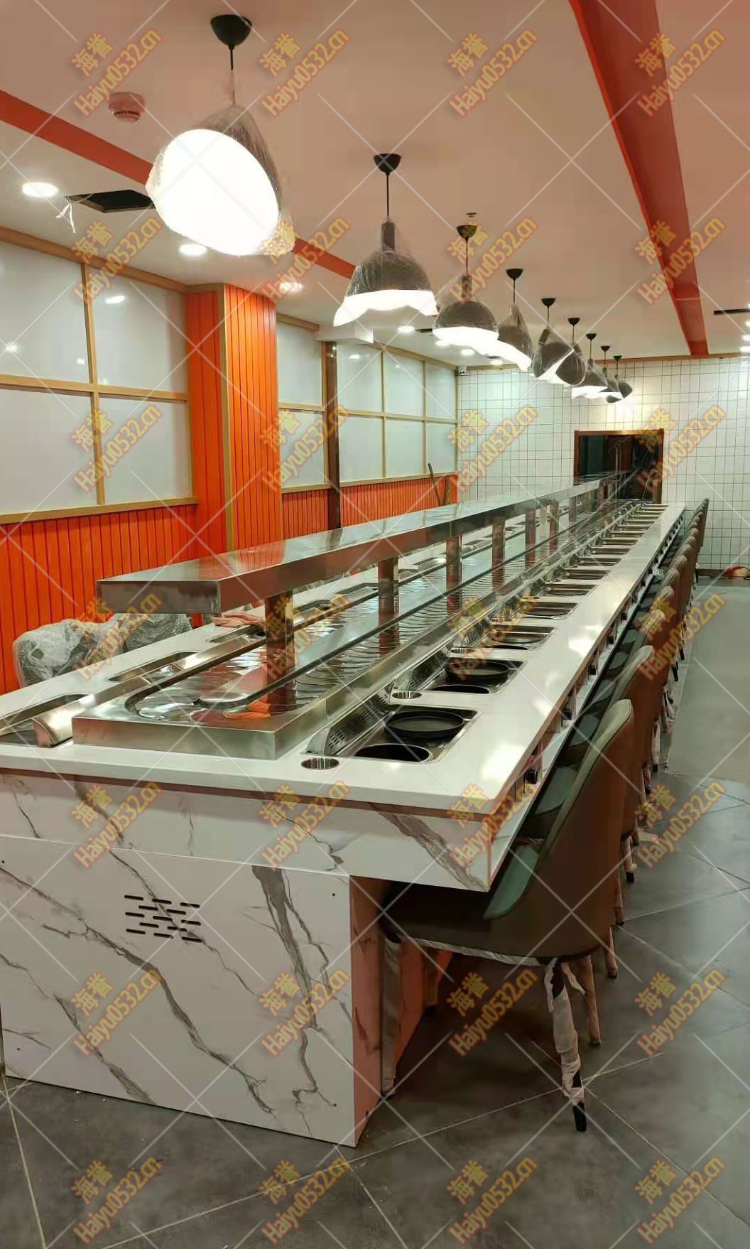 無(wú)煙涮烤旋轉(zhuǎn)小火鍋設(shè)備