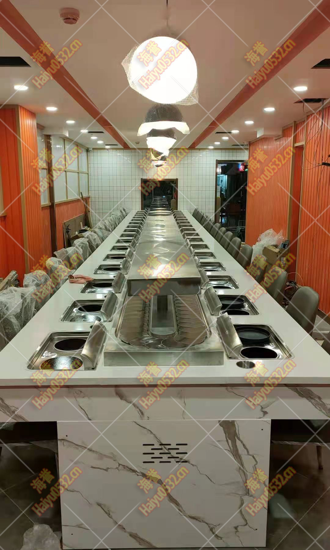 無(wú)煙涮烤旋轉(zhuǎn)小火鍋設(shè)備