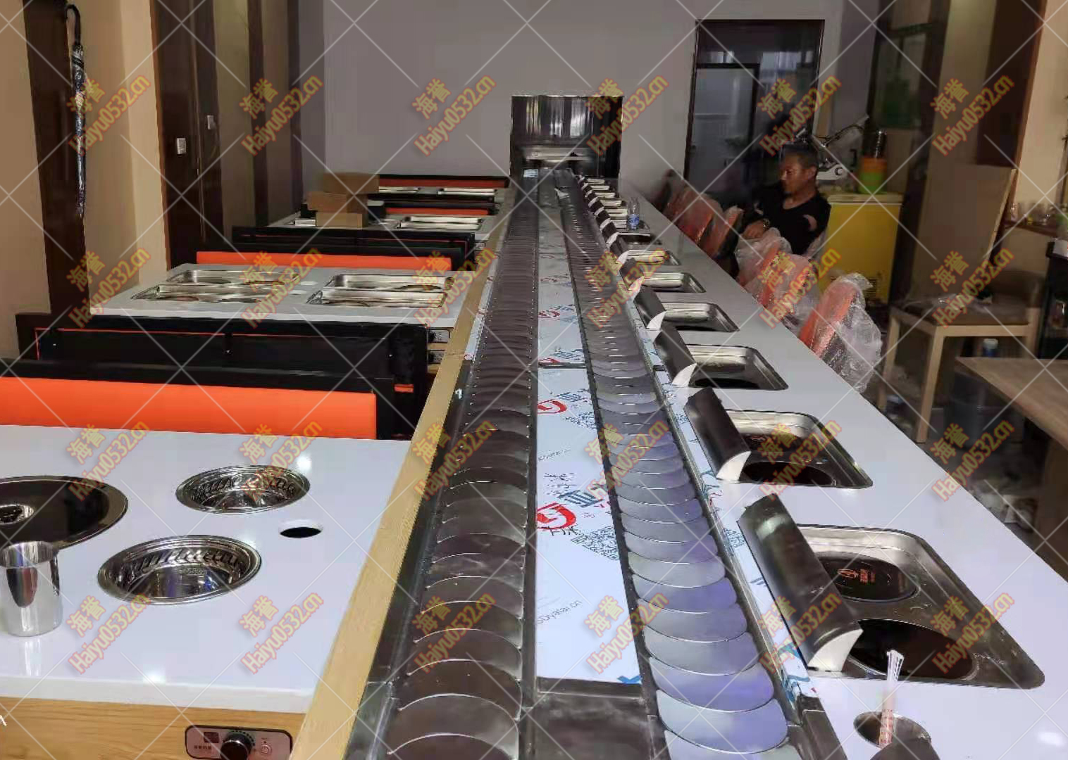 無煙涮烤旋轉(zhuǎn)小火鍋設(shè)備