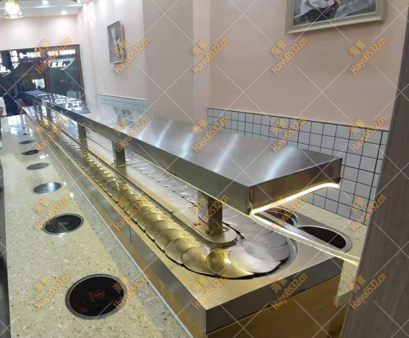 無(wú)煙涮烤旋轉(zhuǎn)火鍋設(shè)備