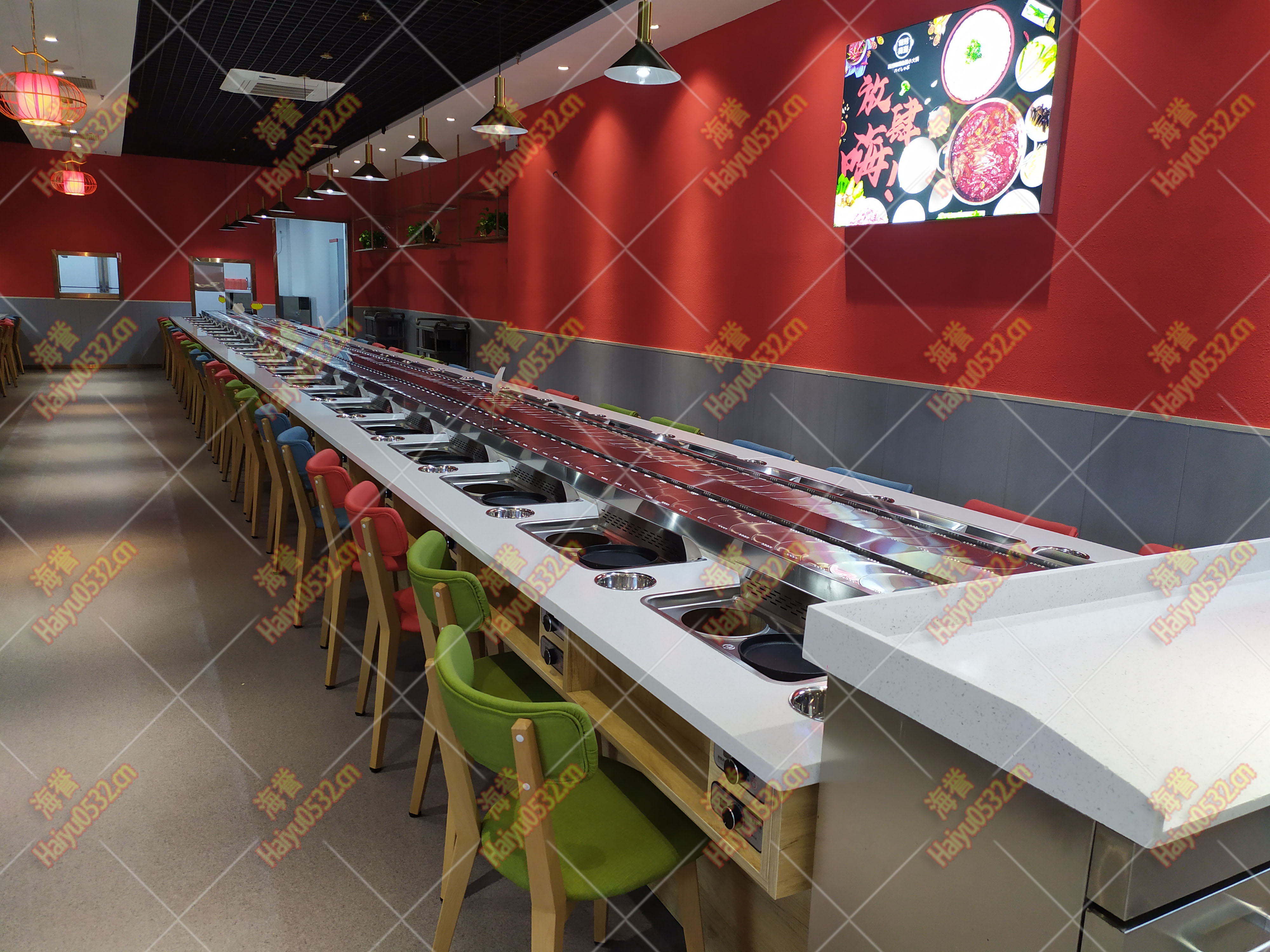 無煙涮烤旋轉(zhuǎn)小火鍋設(shè)備