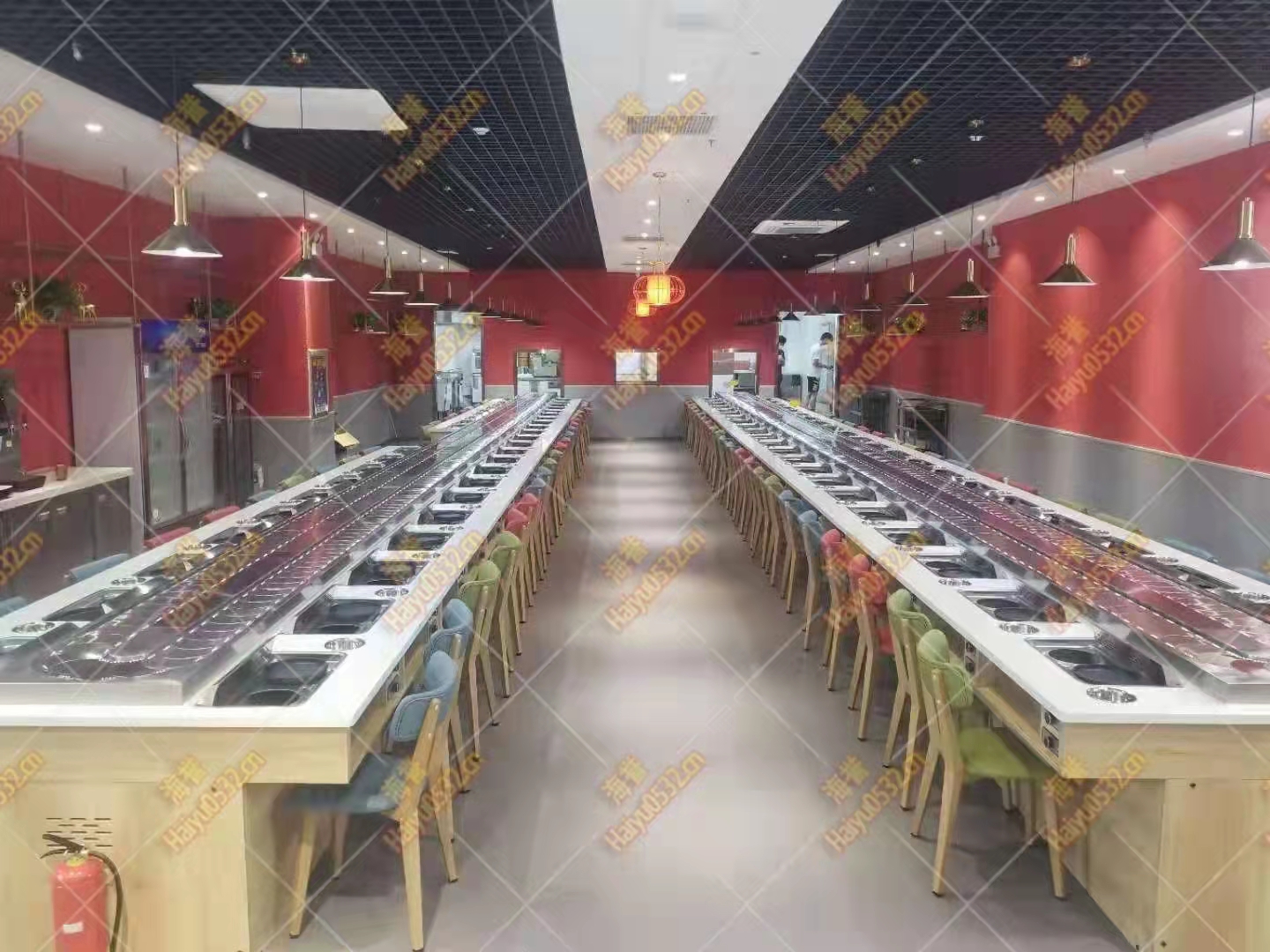 無煙涮烤旋轉(zhuǎn)小火鍋設(shè)備