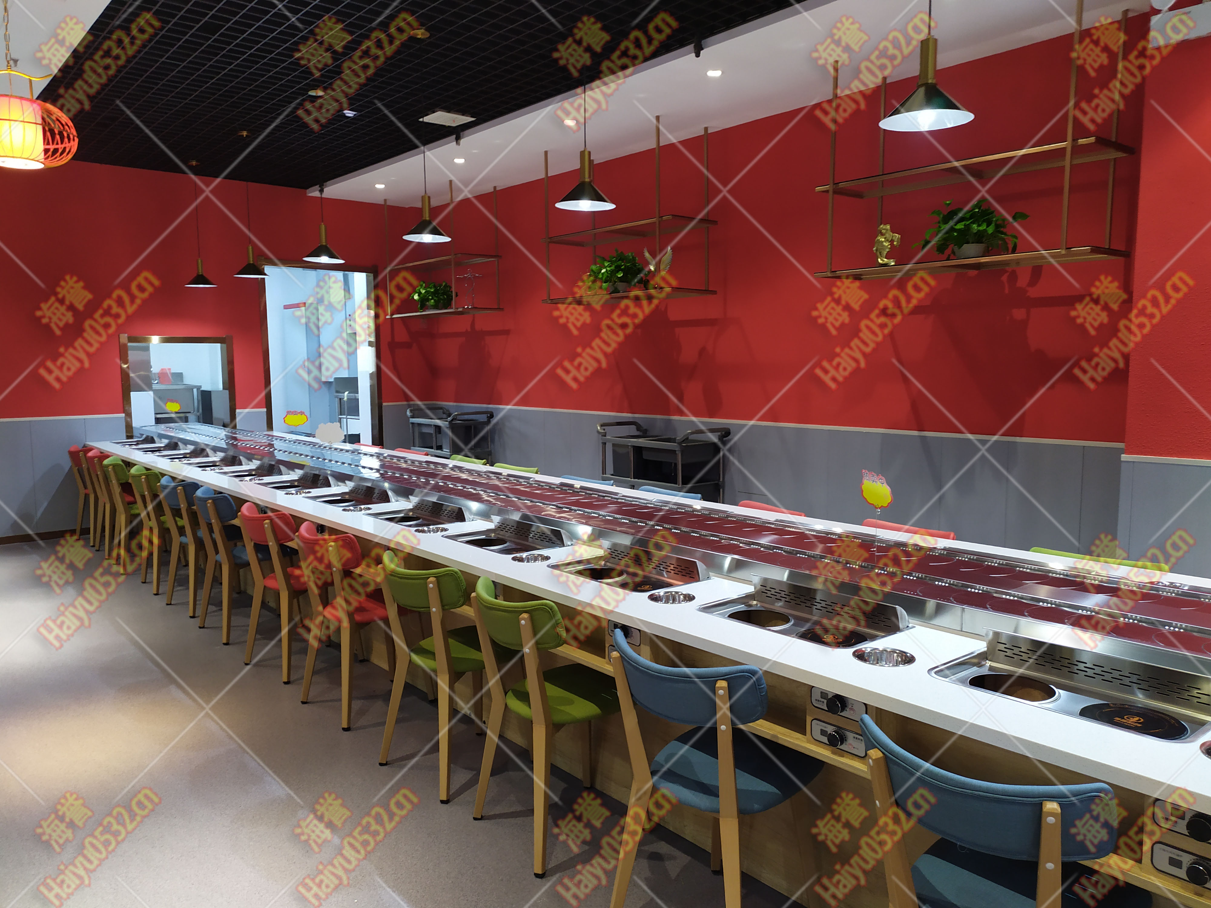 無煙涮烤旋轉(zhuǎn)小火鍋設(shè)備