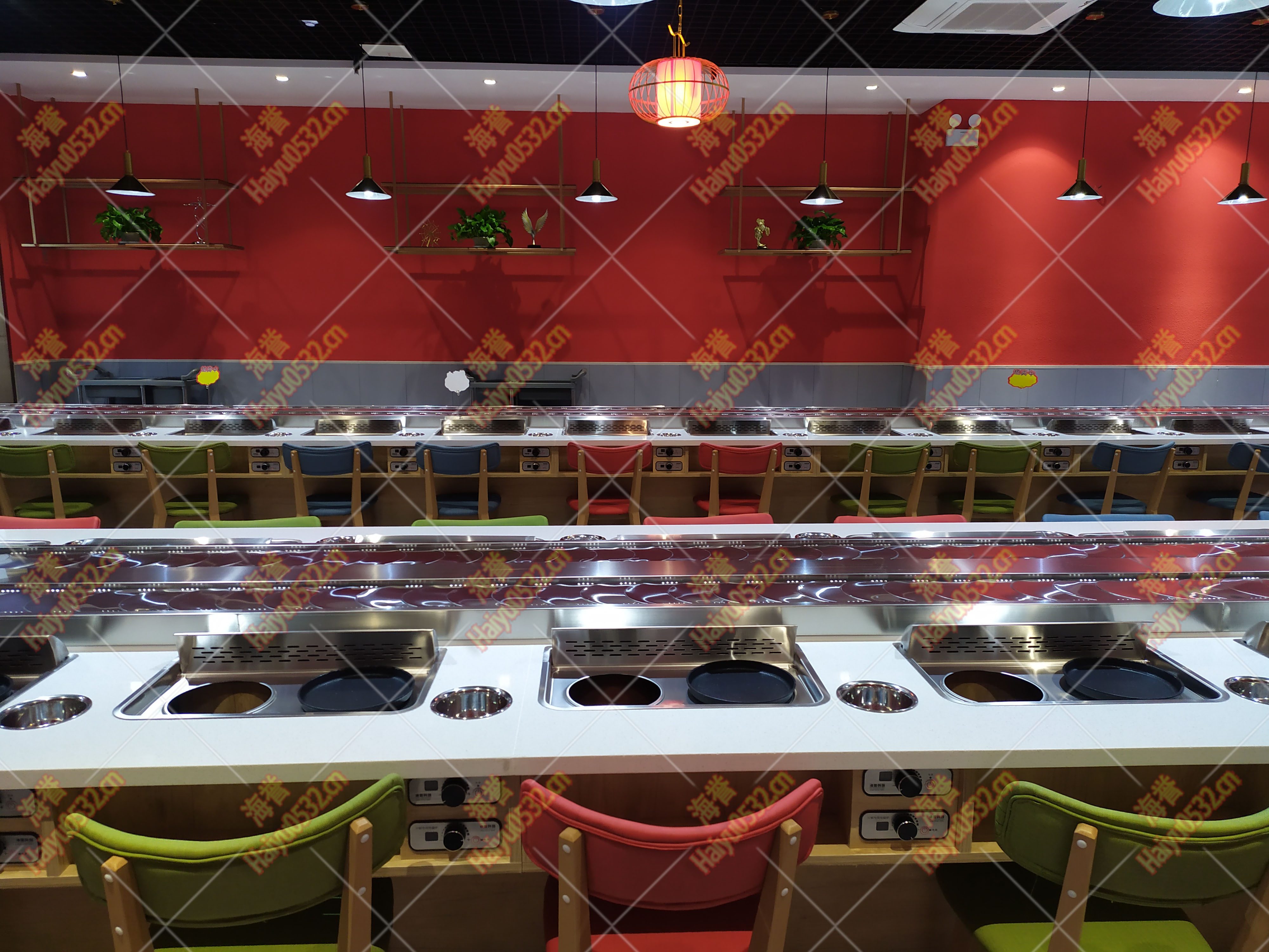 無煙涮烤旋轉(zhuǎn)小火鍋設(shè)備