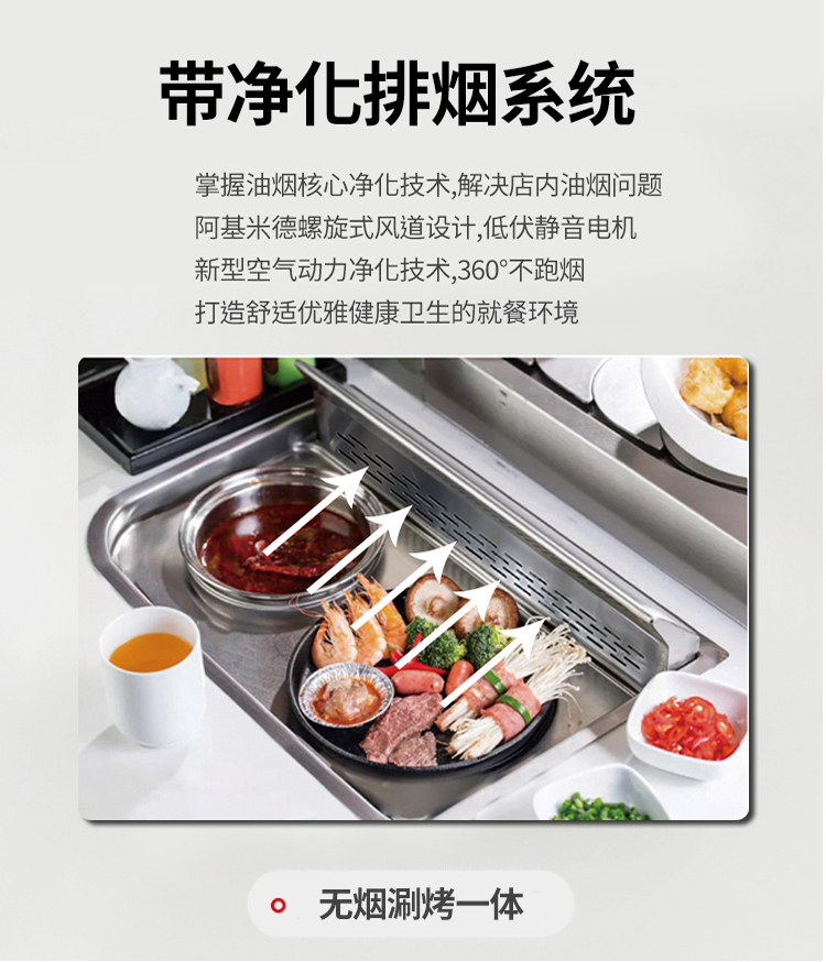 無(wú)煙涮烤旋轉(zhuǎn)小火鍋設(shè)備