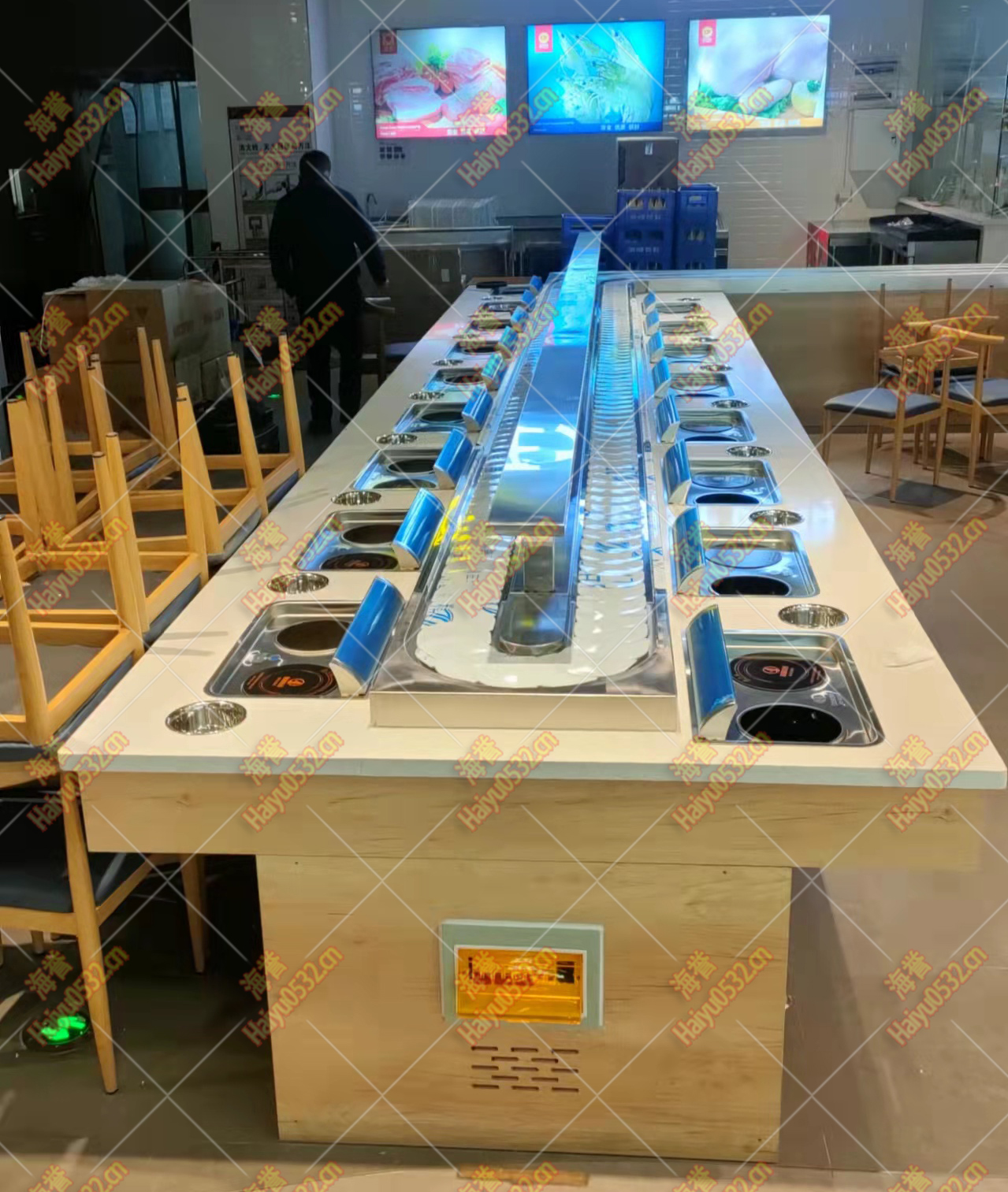 無煙涮烤旋轉(zhuǎn)火鍋設(shè)備