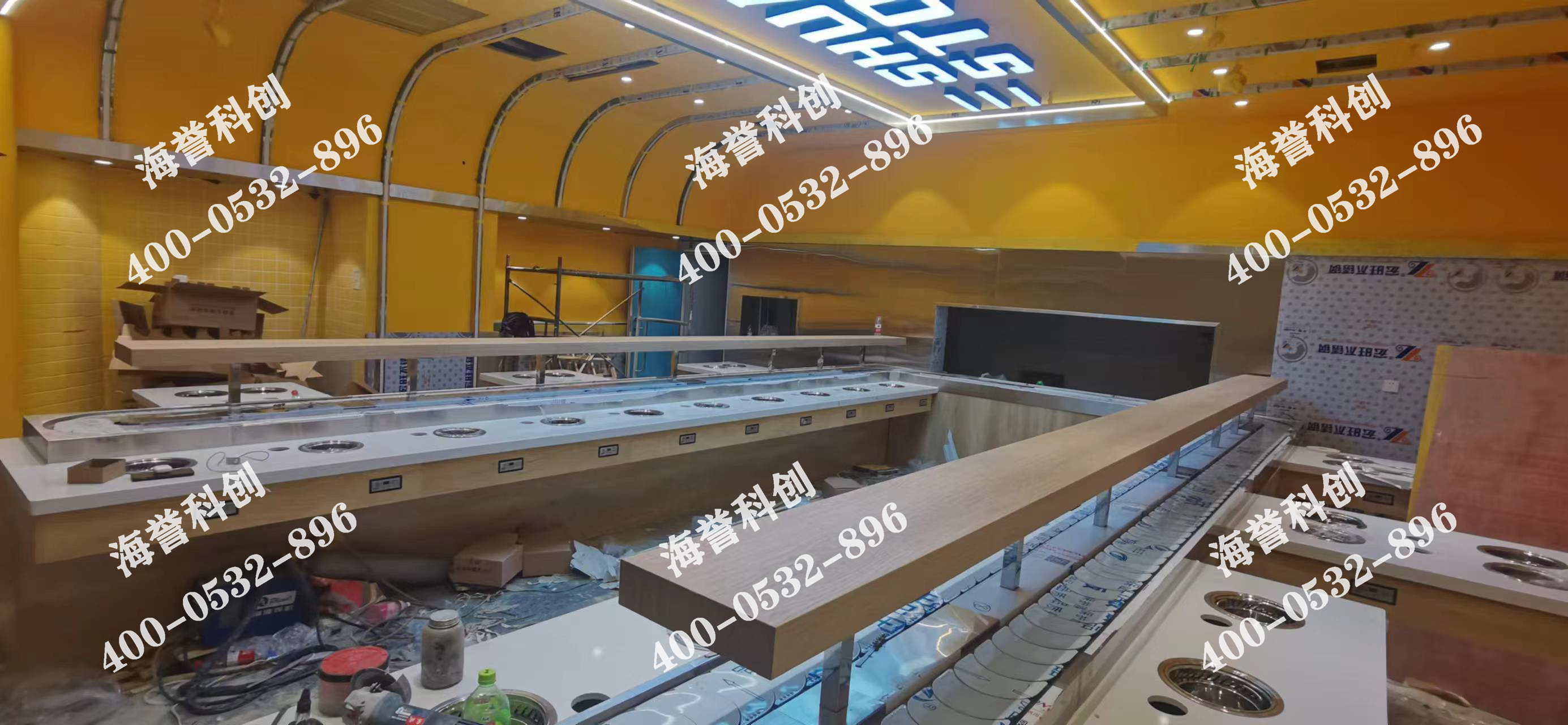 海譽科創(chuàng)河南洛陽單涮無煙小火鍋設(shè)備安裝完成