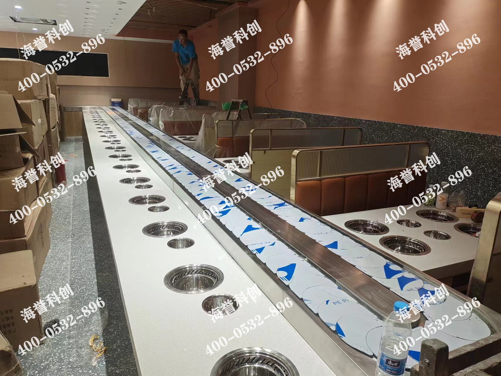 海譽(yù)科創(chuàng)江蘇鹽城單涮無(wú)煙小火鍋設(shè)備安裝完成