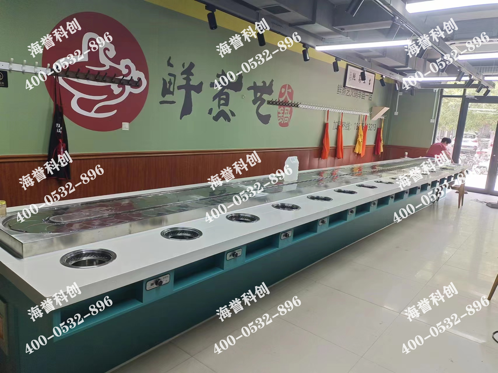 海譽(yù)科創(chuàng)山東聊城單涮無(wú)煙小火鍋設(shè)備安裝完成