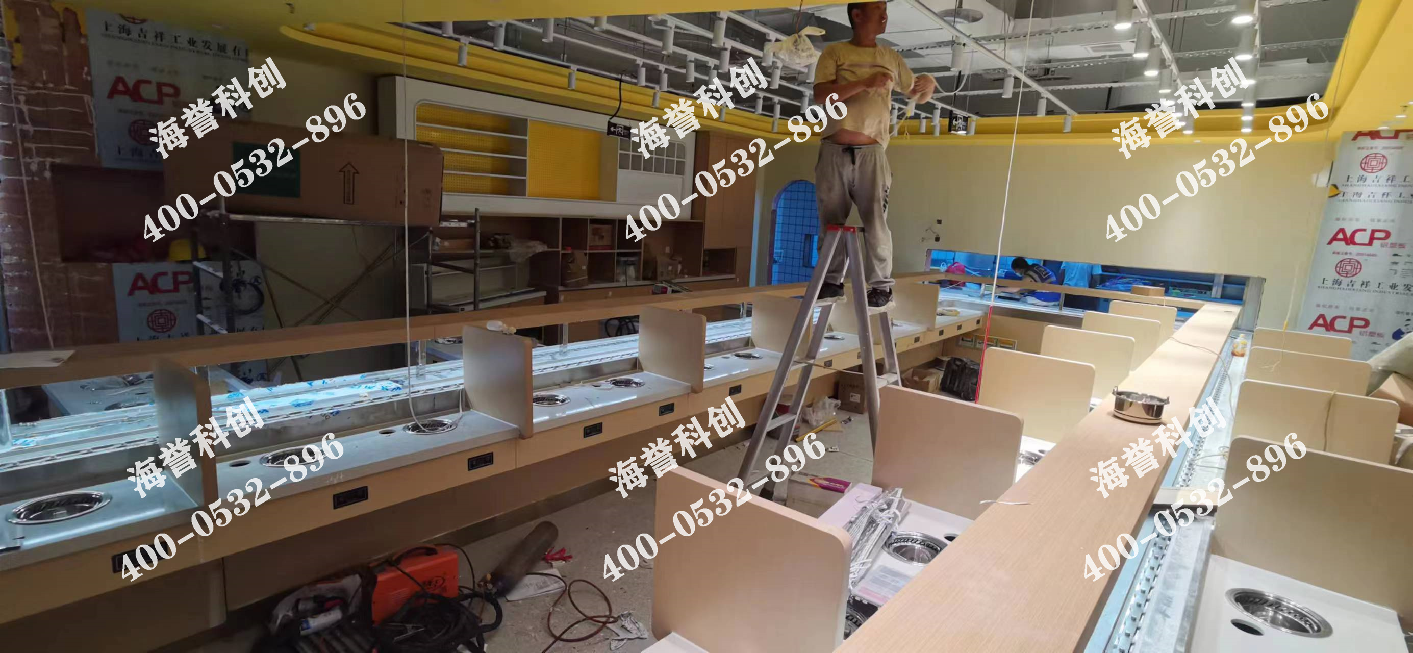 海譽(yù)科創(chuàng)陜西西安單涮無煙小火鍋設(shè)備安裝完成