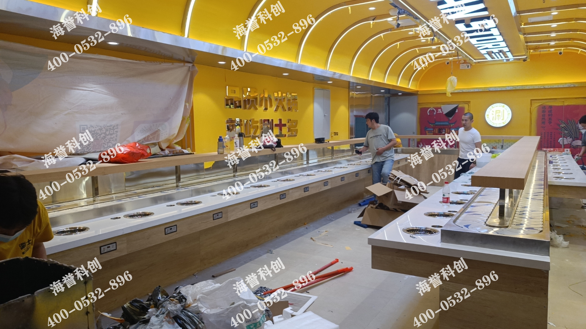 海譽科創(chuàng)河南洛陽單涮無煙小火鍋設(shè)備安裝完成