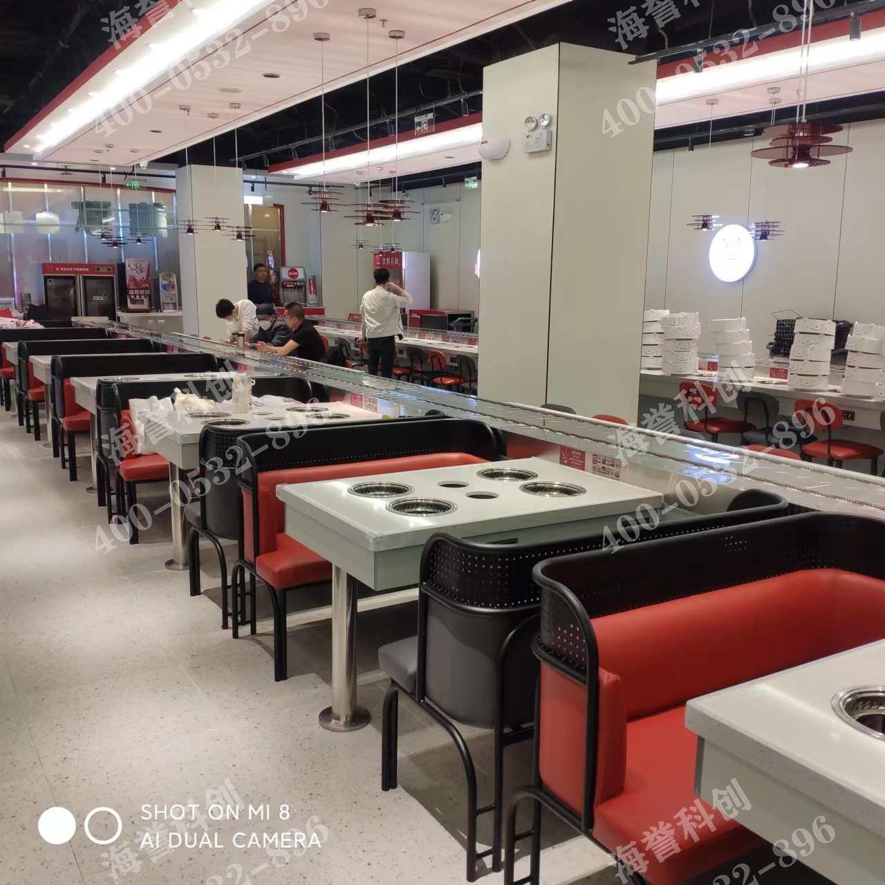 海譽科創(chuàng)山東煙臺旋轉小火鍋店鋪安裝調試完成