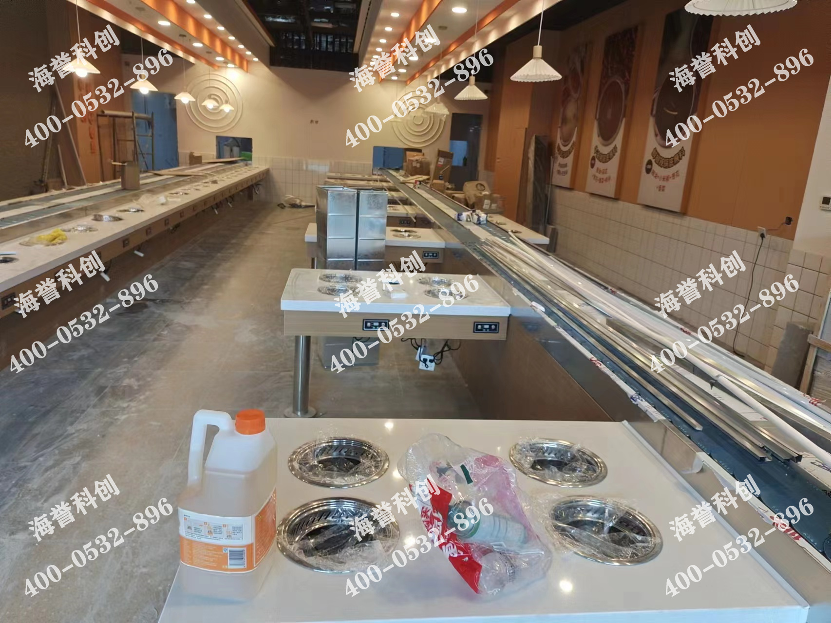 海譽科創(chuàng)山東東營單涮無煙小火鍋設備安裝完成