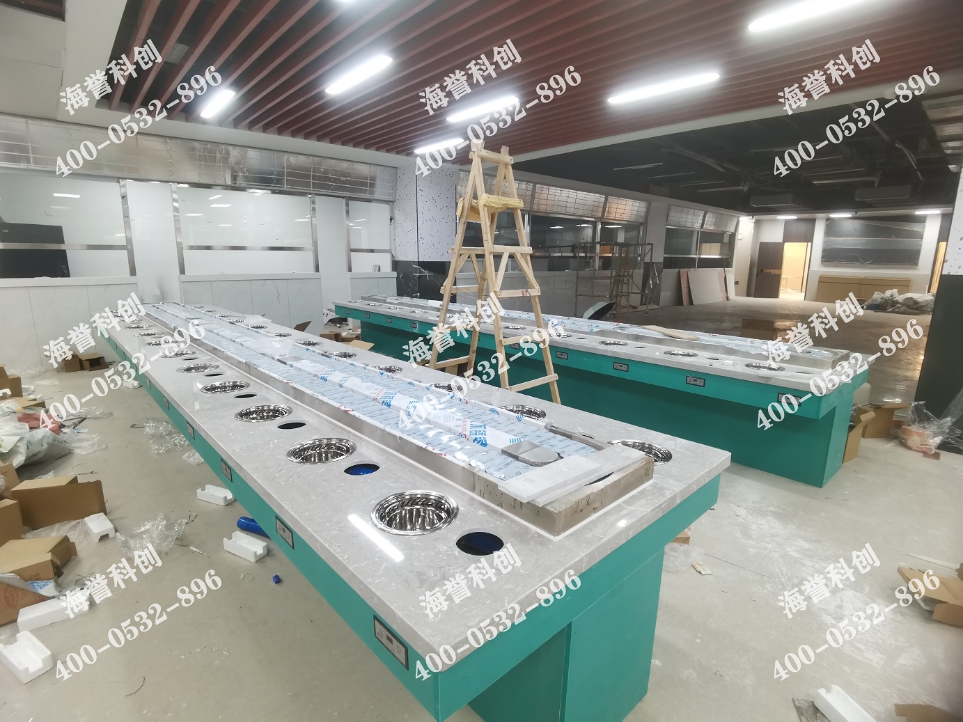 海譽科創(chuàng)湖北武漢單涮無煙小火鍋設備安裝完成