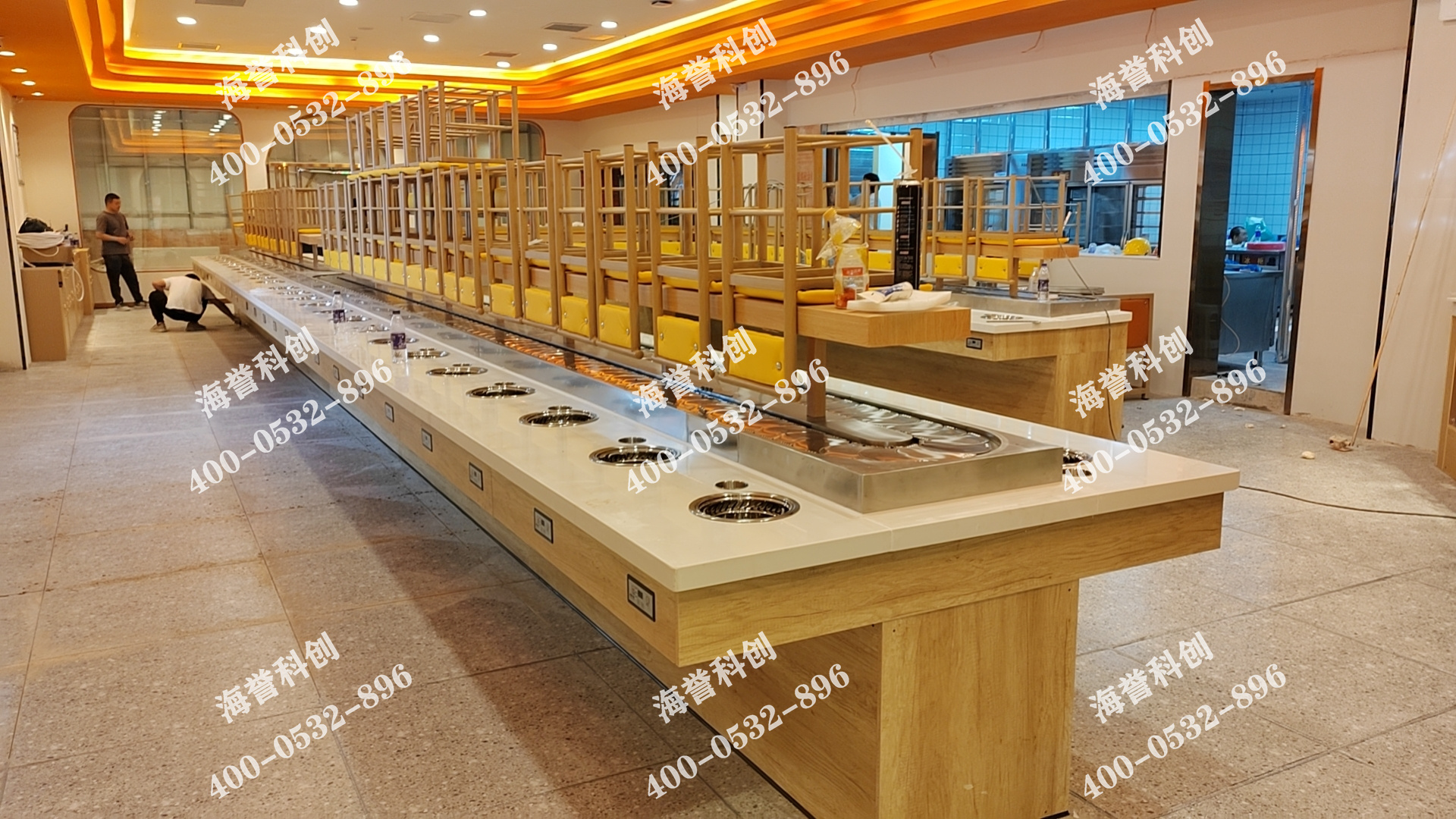 海譽科創(chuàng)河南三門峽單涮無煙小火鍋設備安裝完成