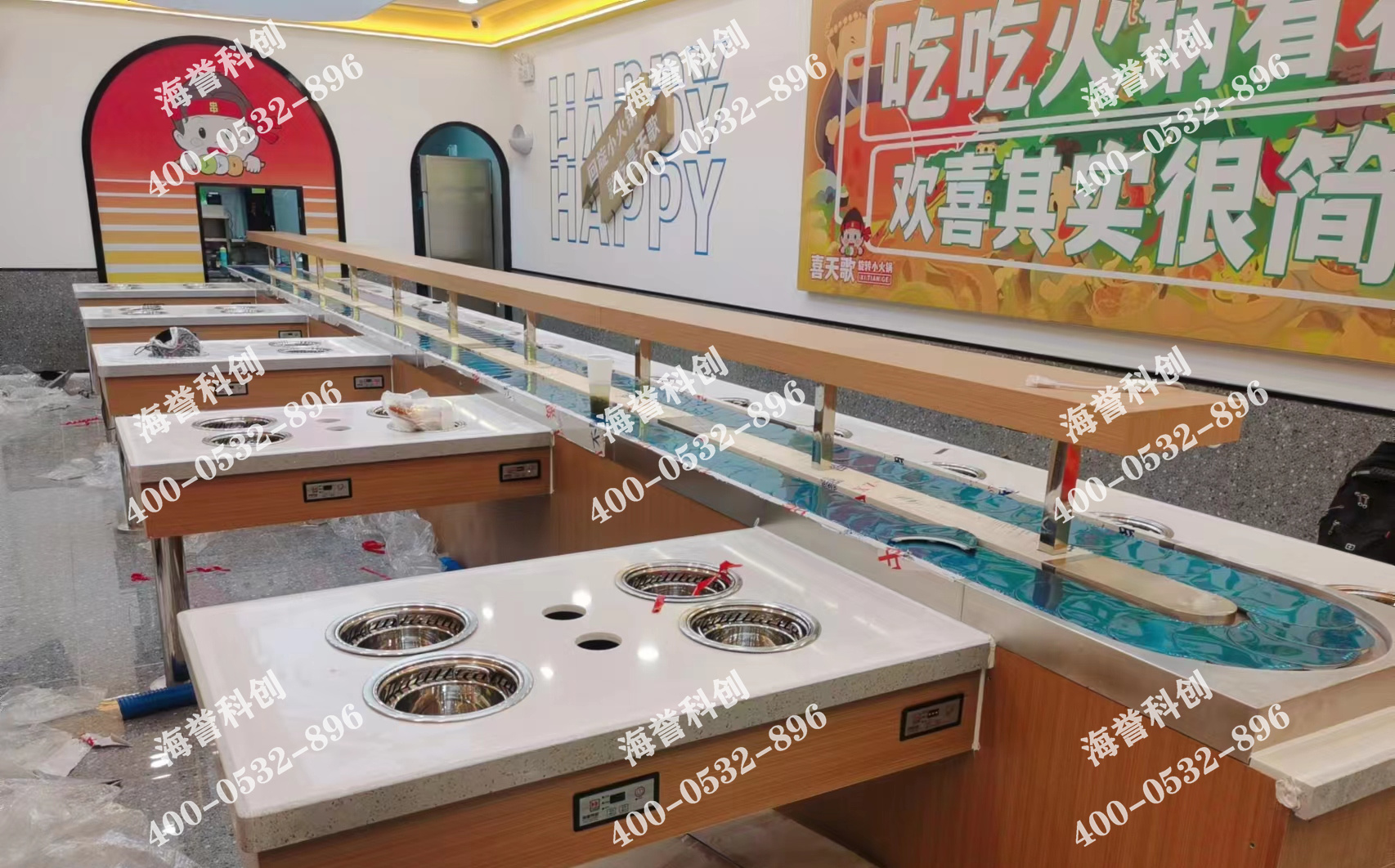 海譽(yù)科創(chuàng)山東濰坊單涮無(wú)煙小火鍋設(shè)備安裝完成