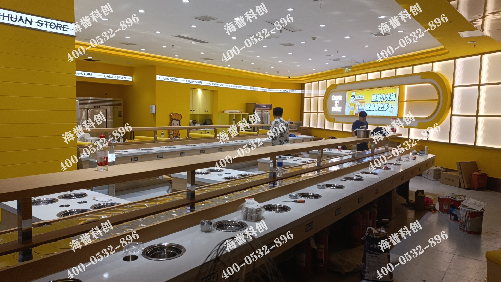 海譽(yù)科創(chuàng)江蘇南通單涮無(wú)煙小火鍋設(shè)備安裝完成