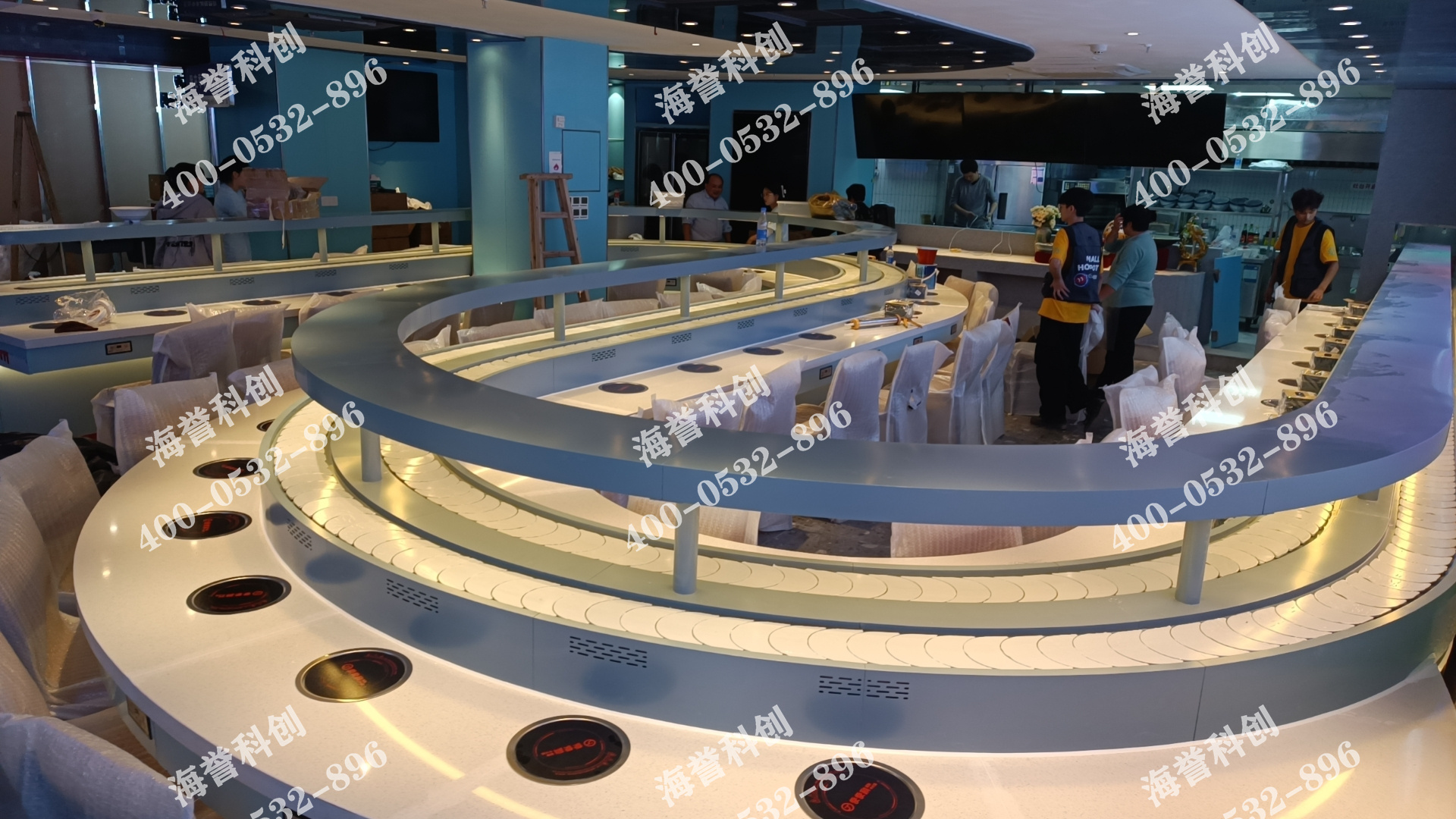 海譽科創(chuàng)浙江杭州單涮無煙小火鍋設(shè)備安裝完成