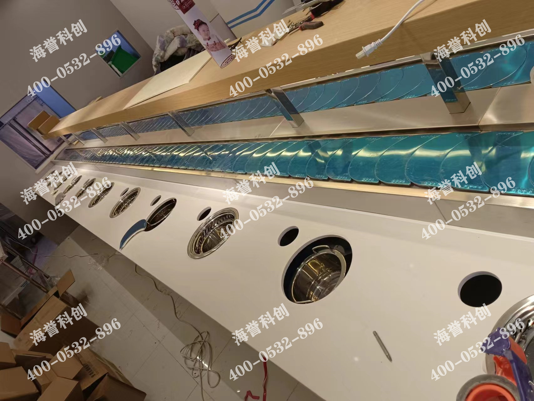 海譽科創(chuàng)遼寧大連單涮無煙小火鍋設(shè)備安裝完成