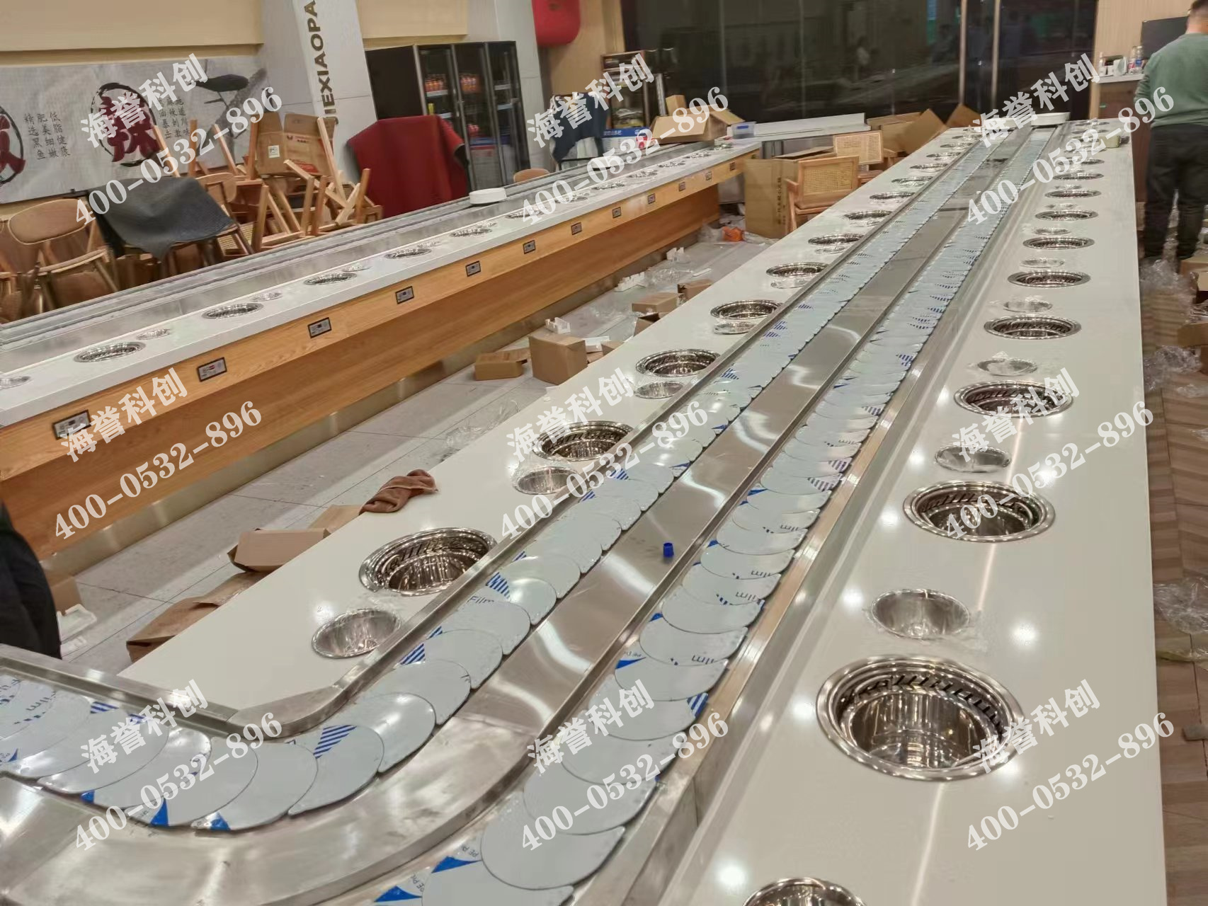 海譽科創(chuàng)山西晉城單涮無煙小火鍋設(shè)備安裝完成