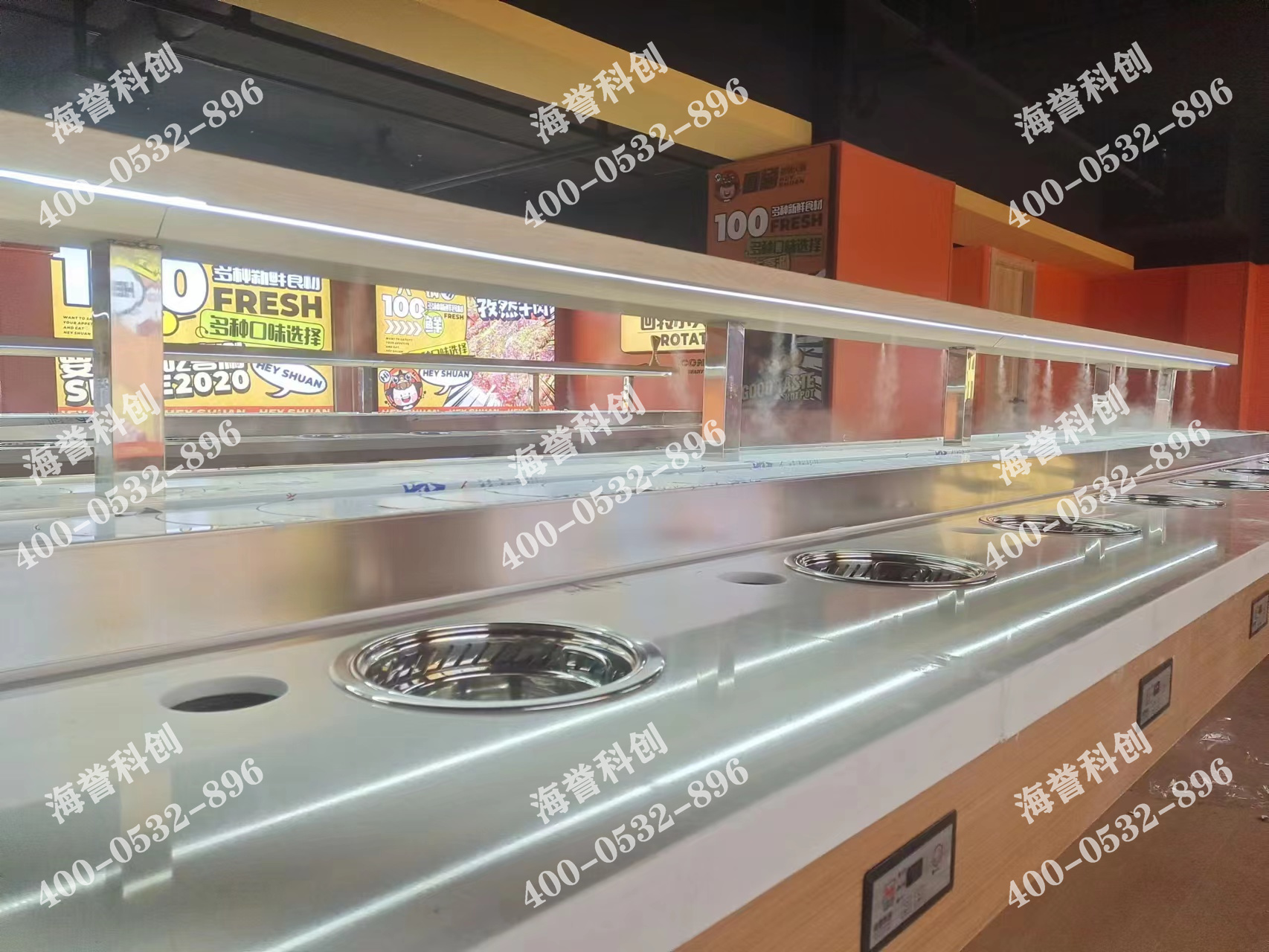 海譽科創(chuàng)甘肅蘭州單涮無煙小火鍋設備安裝完成