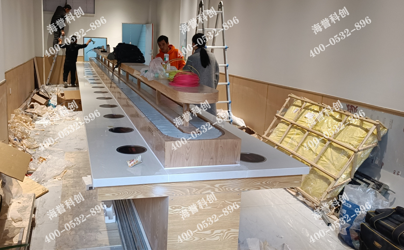 海譽科創(chuàng)浙江嘉興單涮無煙小火鍋設(shè)備安裝完成