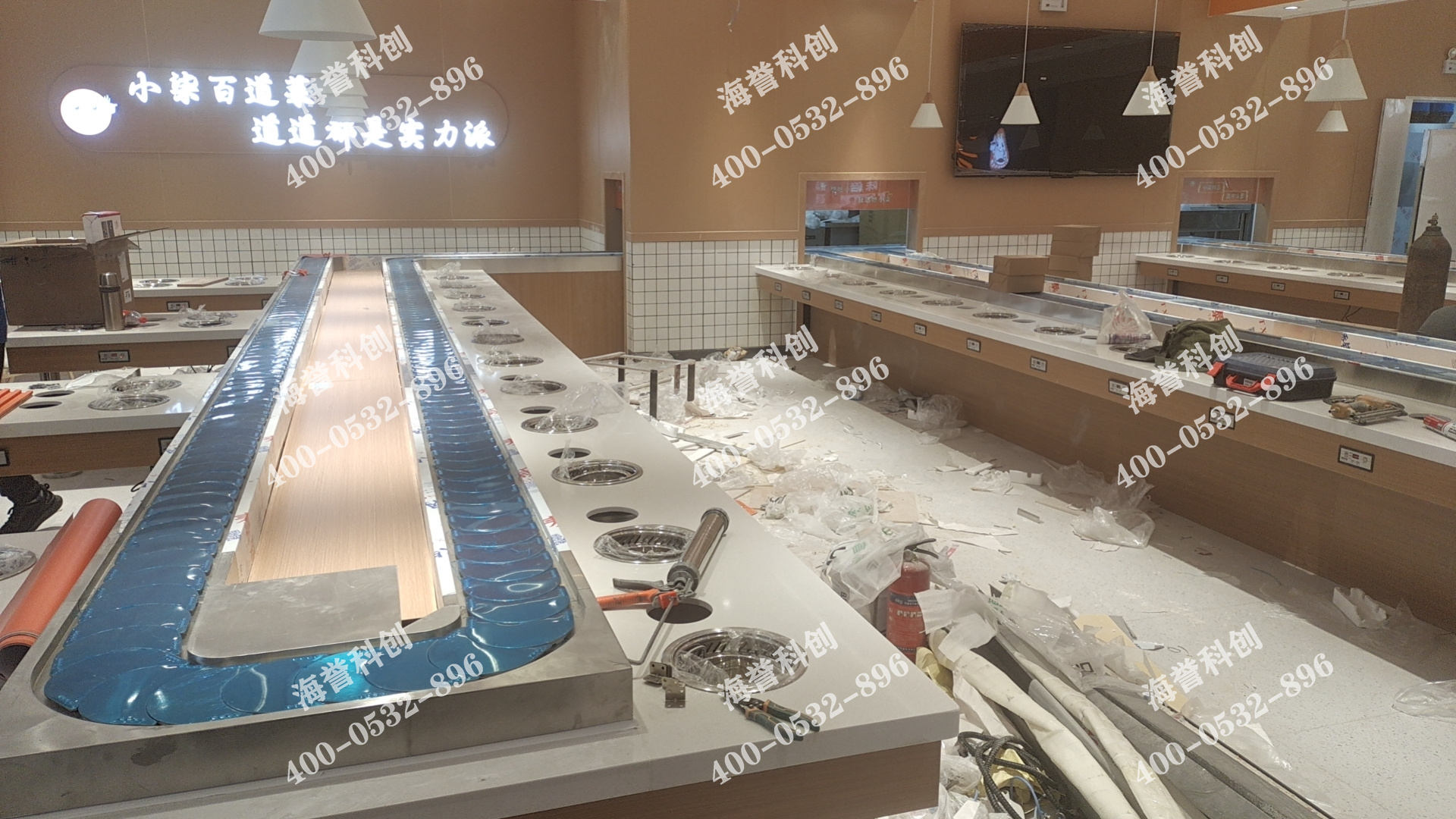 海譽(yù)科創(chuàng)山東煙臺單涮無煙小火鍋設(shè)備安裝完成