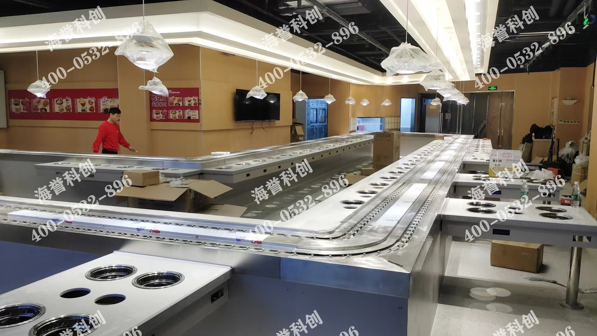 海譽(yù)科創(chuàng)江蘇南京單涮無煙小火鍋設(shè)備安裝完成
