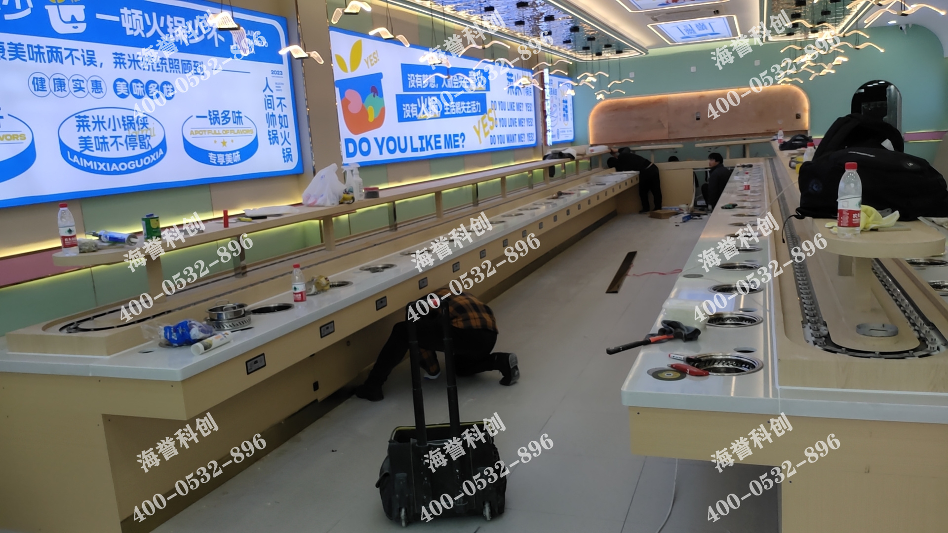 海譽(yù)科創(chuàng)浙江寧波單涮無煙小火鍋設(shè)備安裝完成