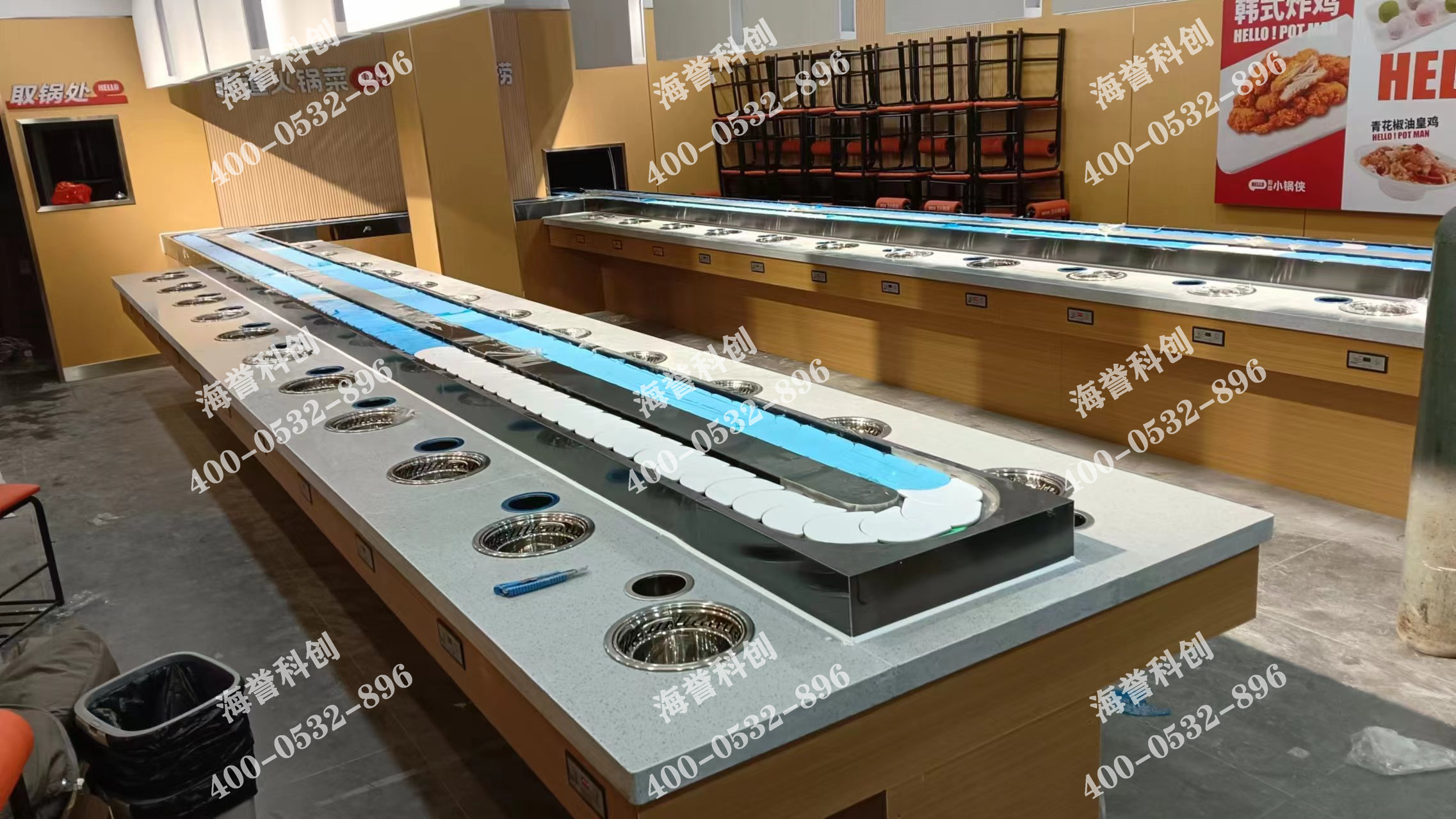 海譽(yù)科創(chuàng)山東菏澤單涮無煙小火鍋設(shè)備安裝完成